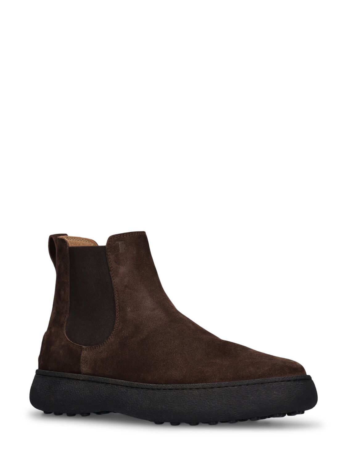 Shop Tod's Tronchetto Suede Boots In Brown