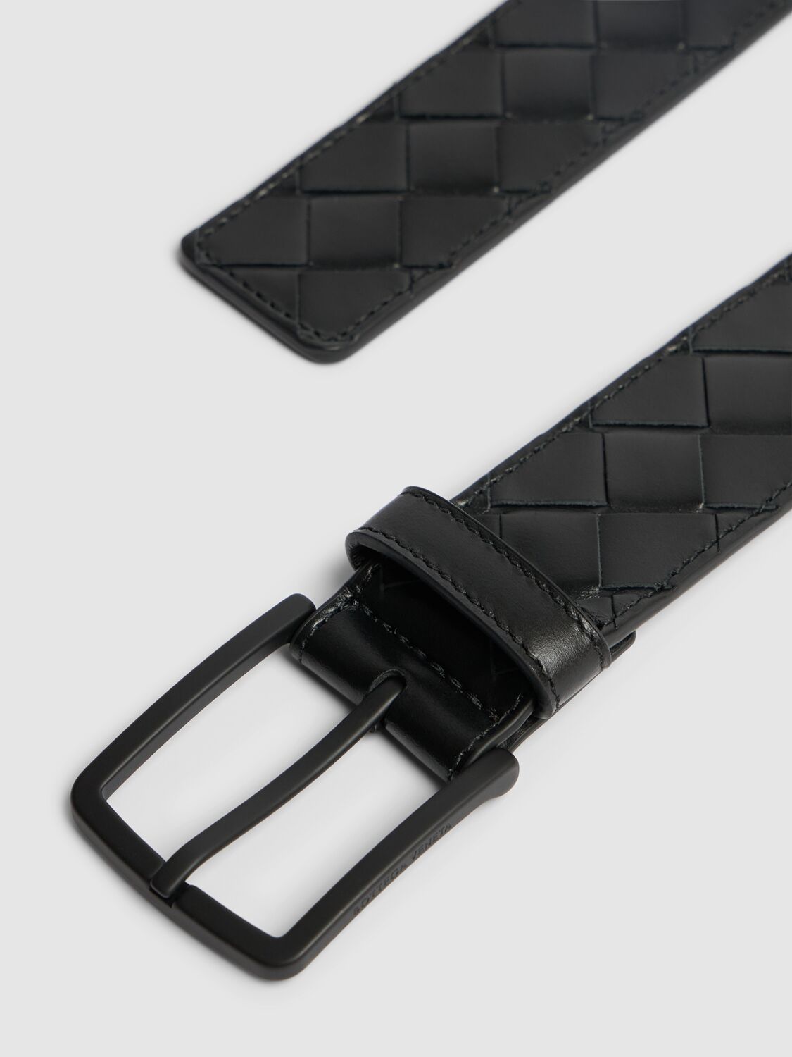 Shop Bottega Veneta 3.5cm Intrecciato Leather Belt In Black