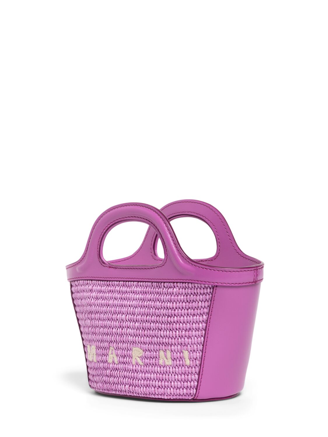 Shop Marni Junior Tropicalia Top Handle Bag W/ Logo In Purple