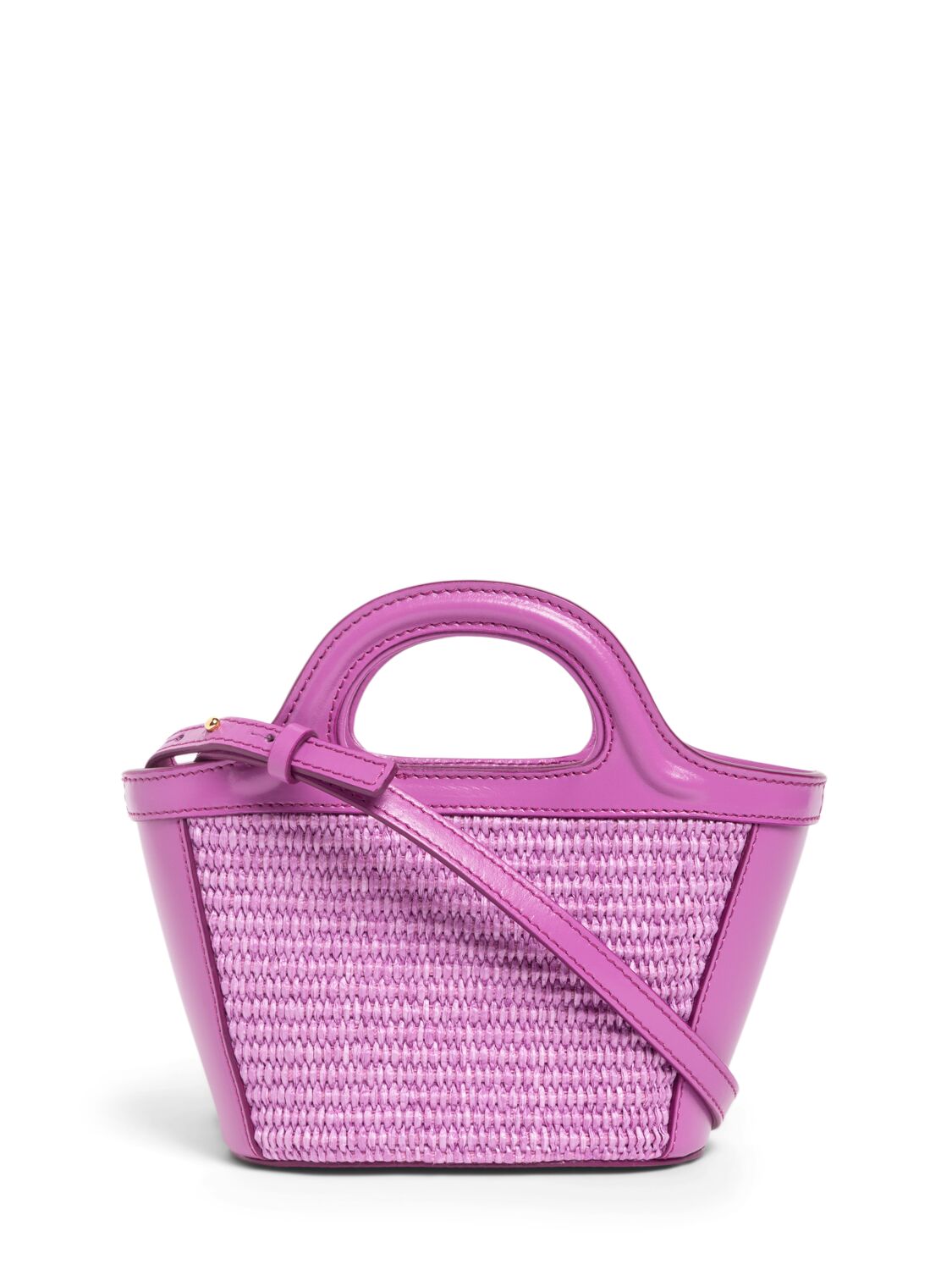 Shop Marni Junior Tropicalia Top Handle Bag W/ Logo In Purple