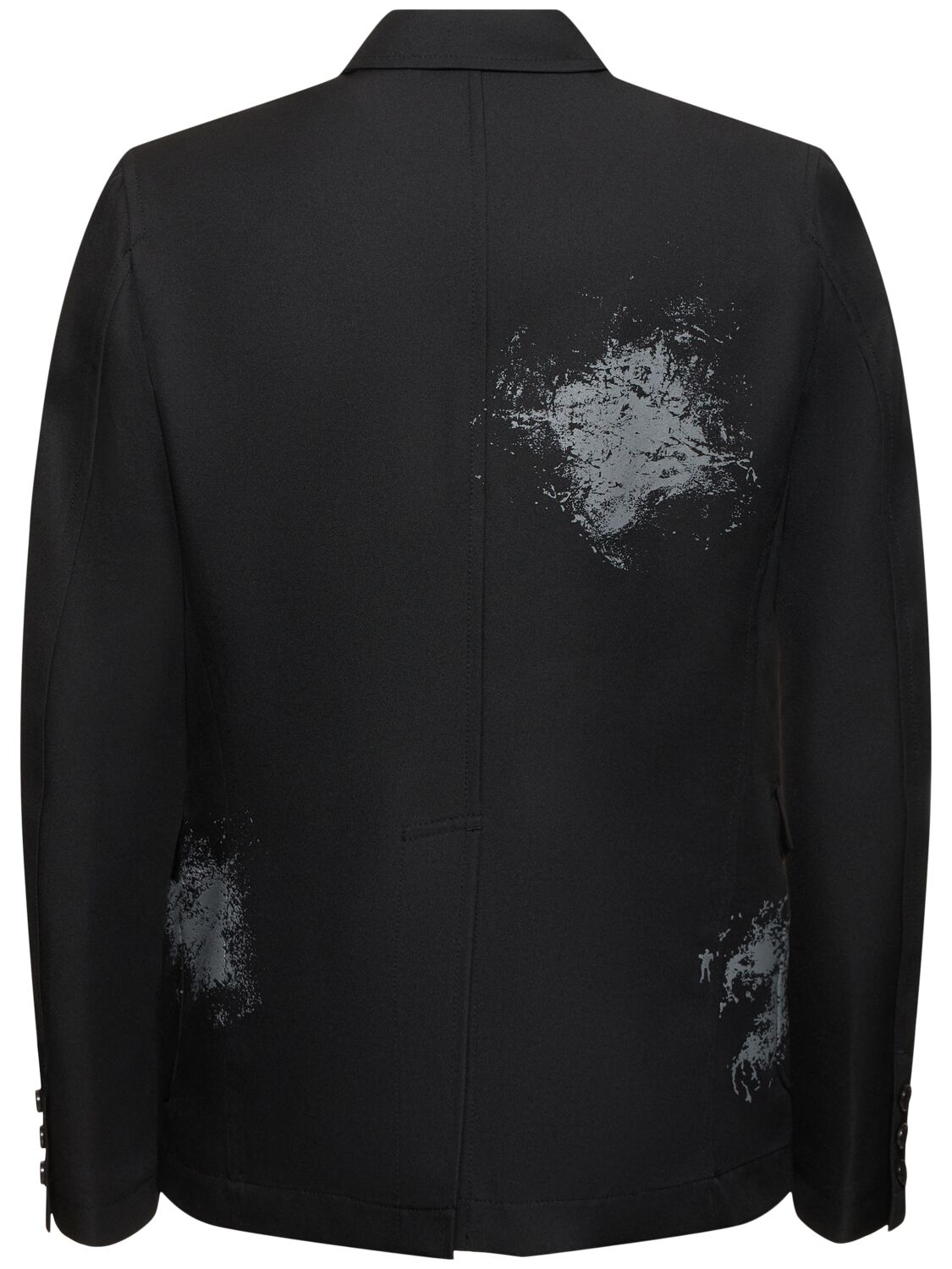 Shop Comme Des Garçons Shirt Single Breast Printed Twill Blazer In Black