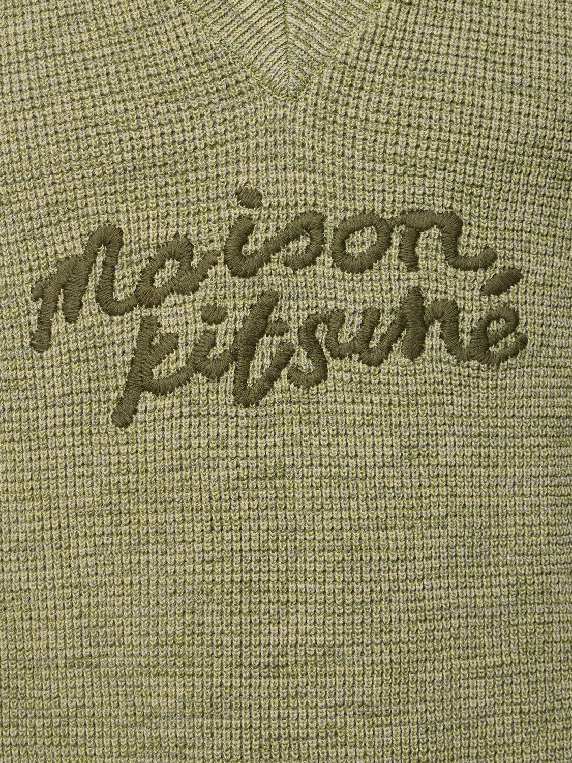 Shop Maison Kitsuné Handwriting Oversize Vest In 卡其绿