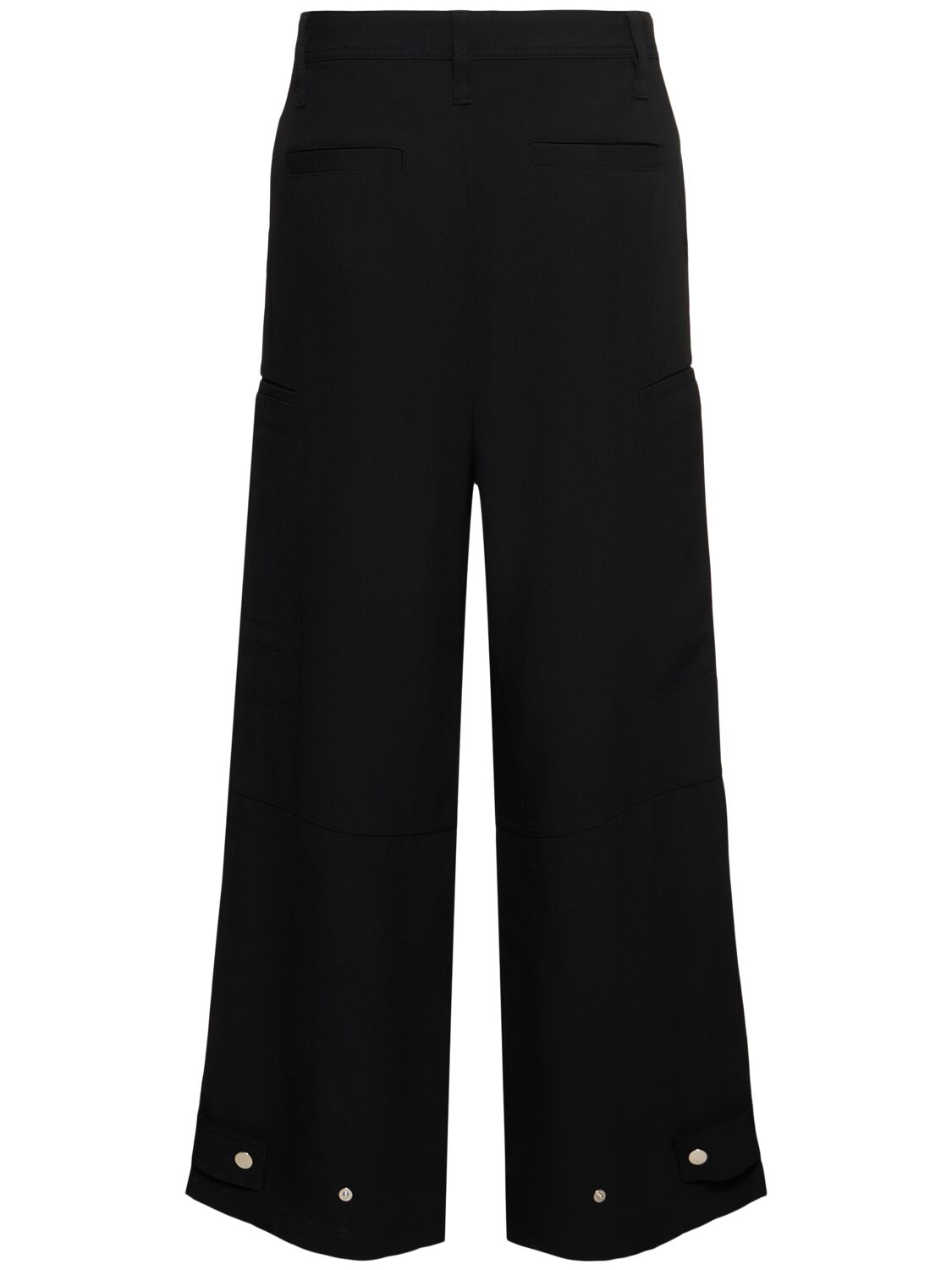 Shop Ami Alexandre Mattiussi Viscose Blend Cargo Pants In Black