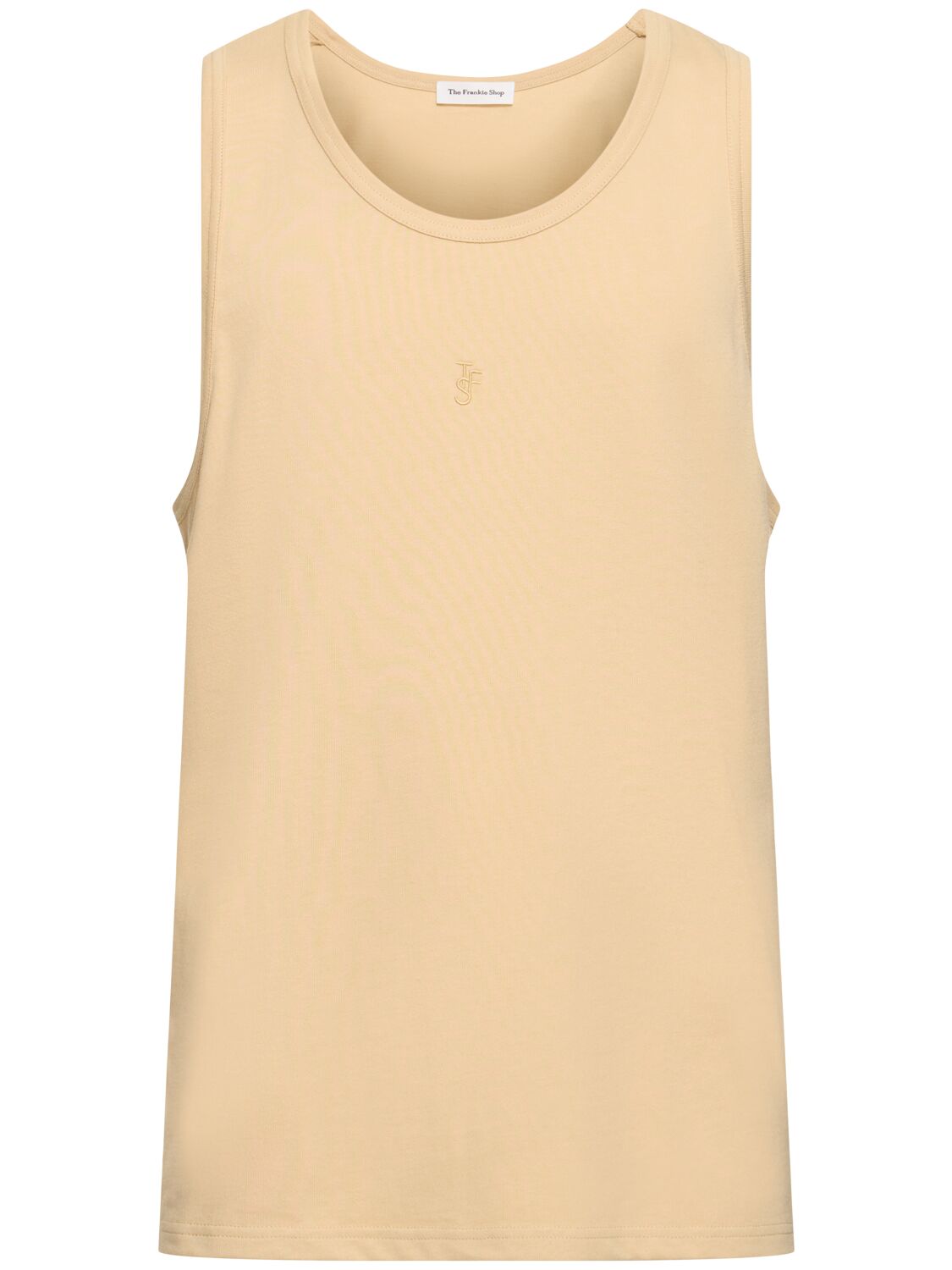 Image of Logo Embroidery Cotton Rib Tank Top