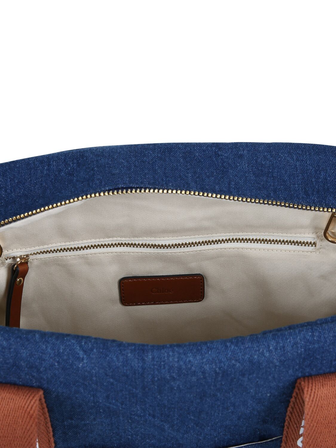 Shop Chloé Cotton Denim Changing Bag In Blue