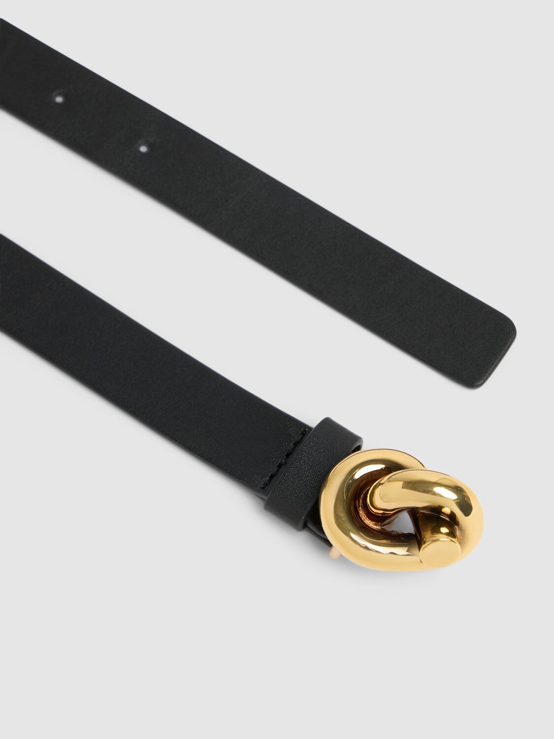 Shop Bottega Veneta 20mm Knot Leather Belt In Black