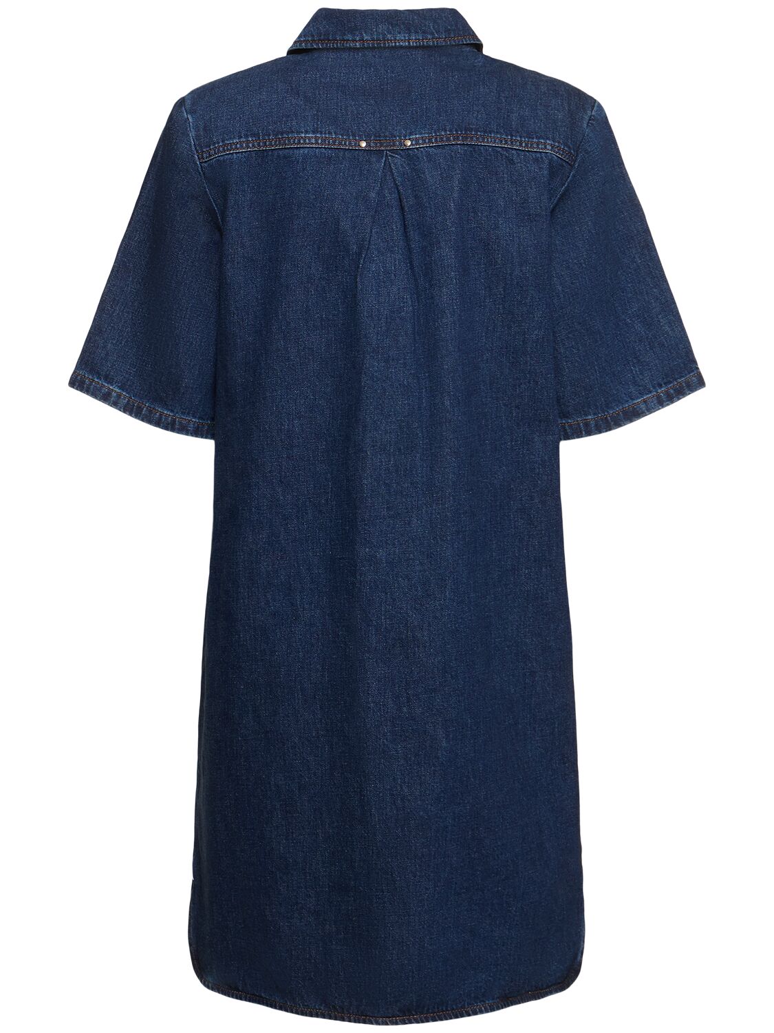 Shop Apc Venice Cotton Denim Mini Dress In Blue