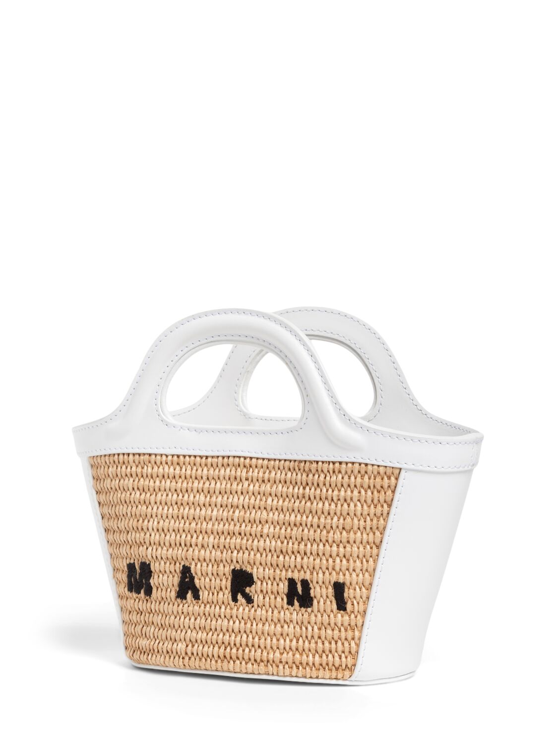 Shop Marni Junior Tropicalia Top Handle Bag W/ Logo In White
