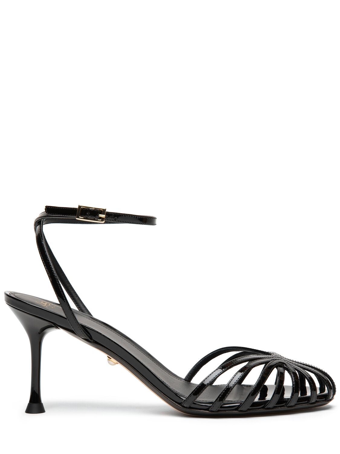 Alevì 75mm Ally Patent Leather Sandals In Black