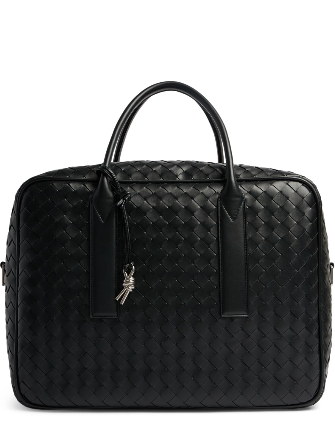 Shop Bottega Veneta Getaway Medium Leather Weekender Bag In Black