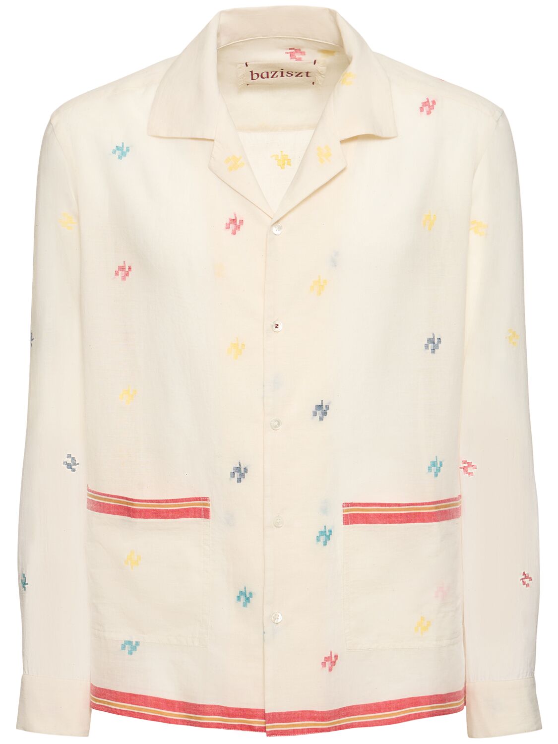 Baziszt Embroidered Cotton Shirt In 米黄色