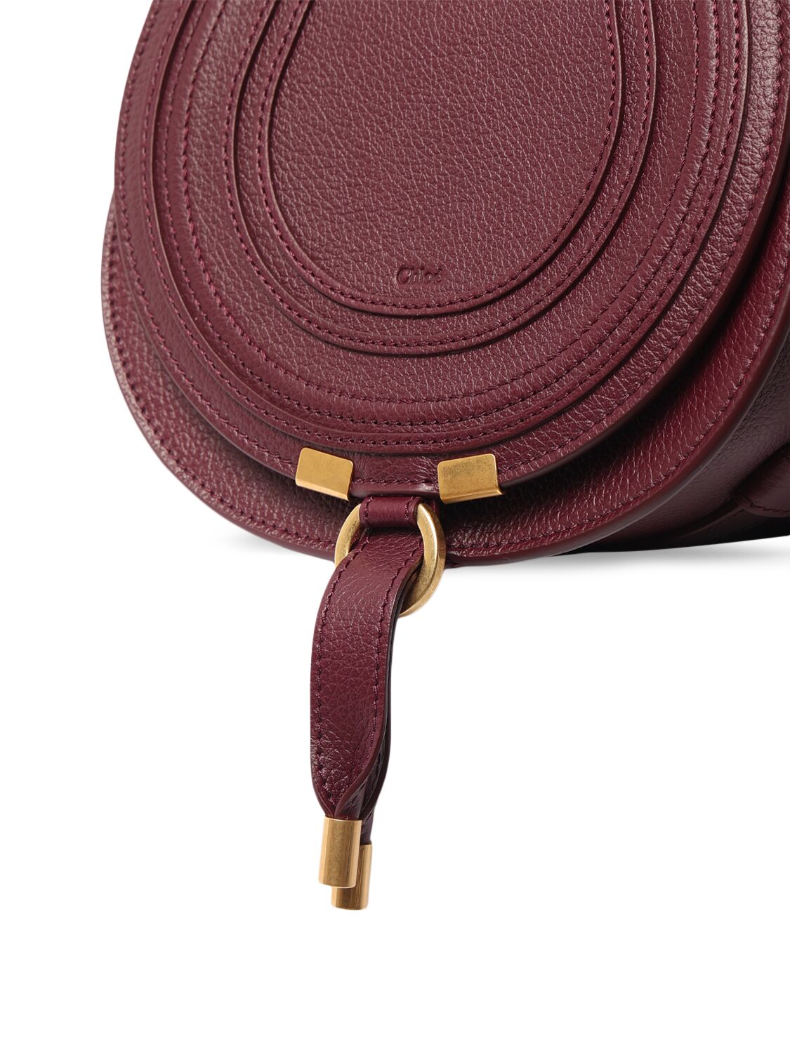 Shop Chloé Small Marcie Grained Leather Bag In Dimness Purple