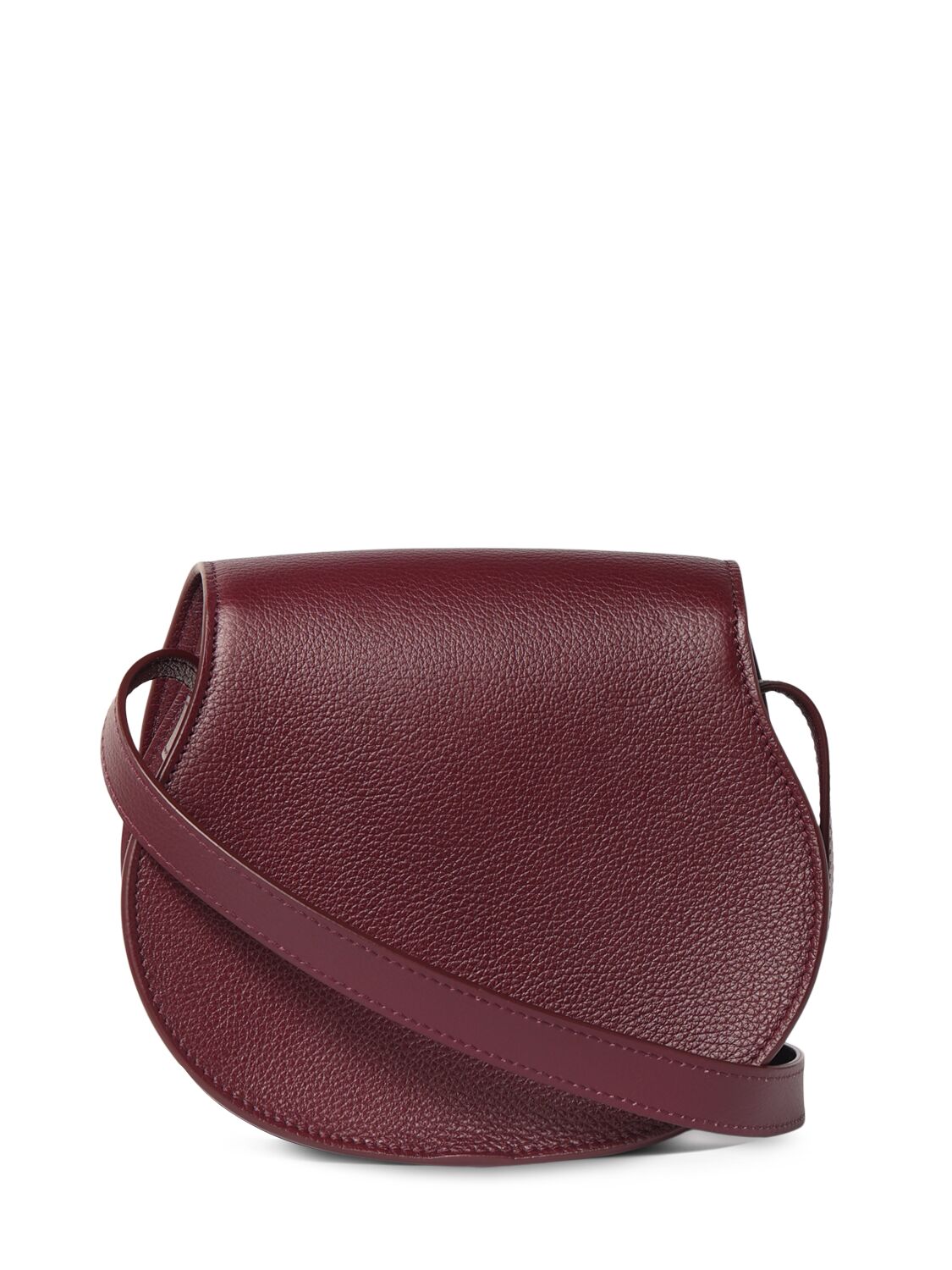 Shop Chloé Small Marcie Grained Leather Bag In Dimness Purple