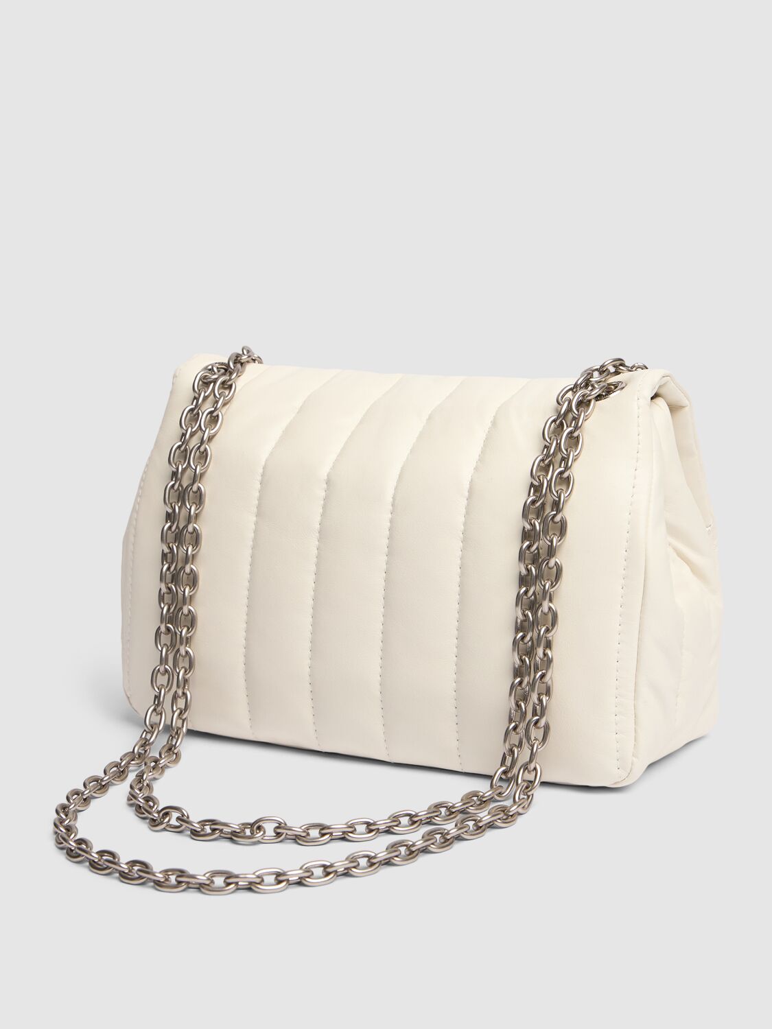 Shop Balenciaga Mini Monaco Leather Shoulder Bag In 오프 화이트