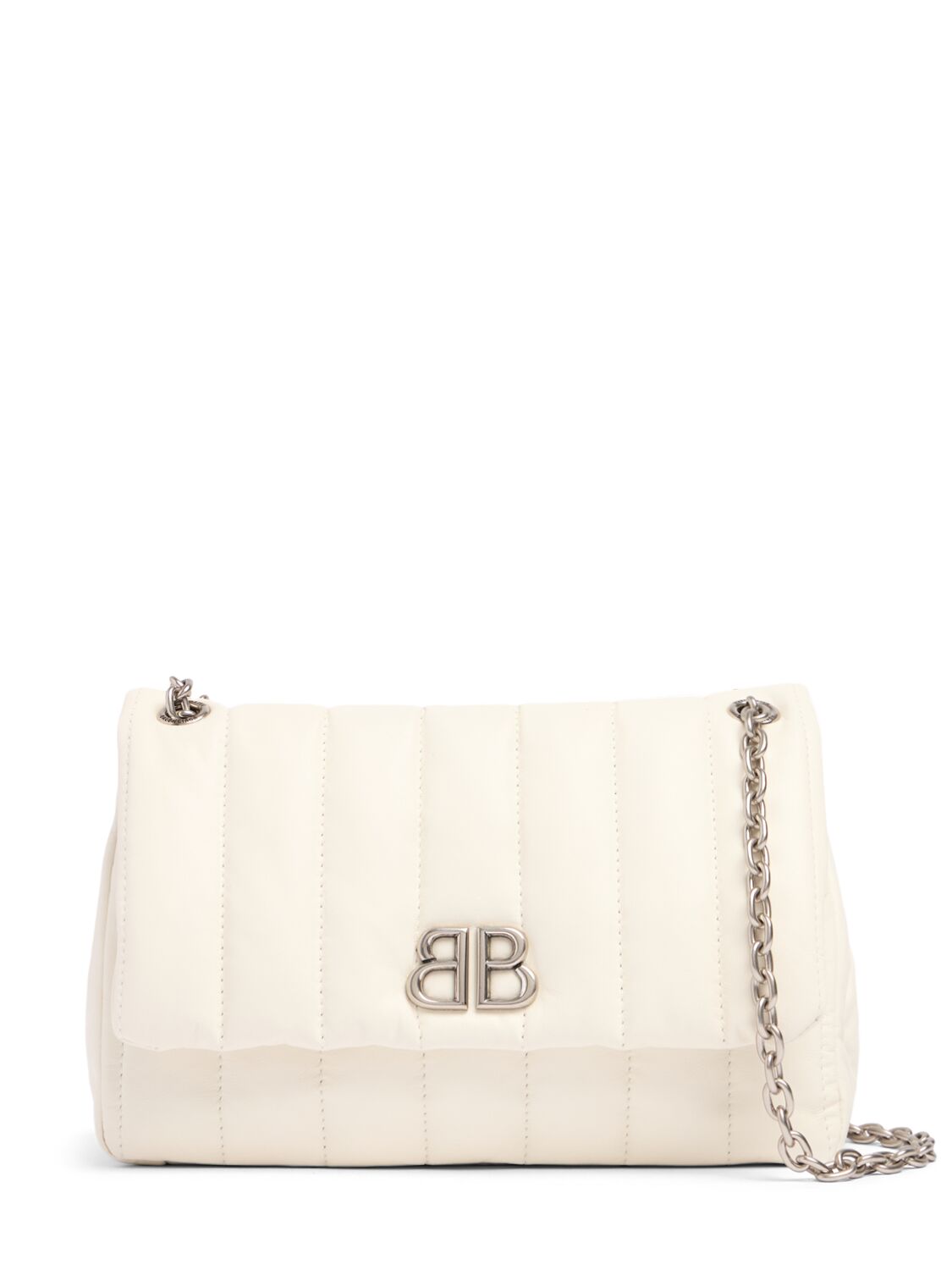 Balenciaga Mini Monaco Leather Shoulder Bag In 오프 화이트