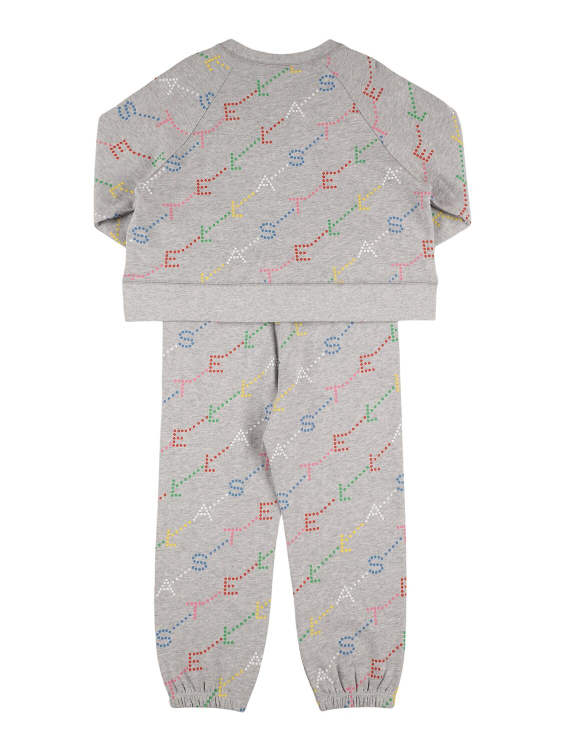 Stella Mccartney Logo Cotton Sweatshirt & Sweatpants In Grey