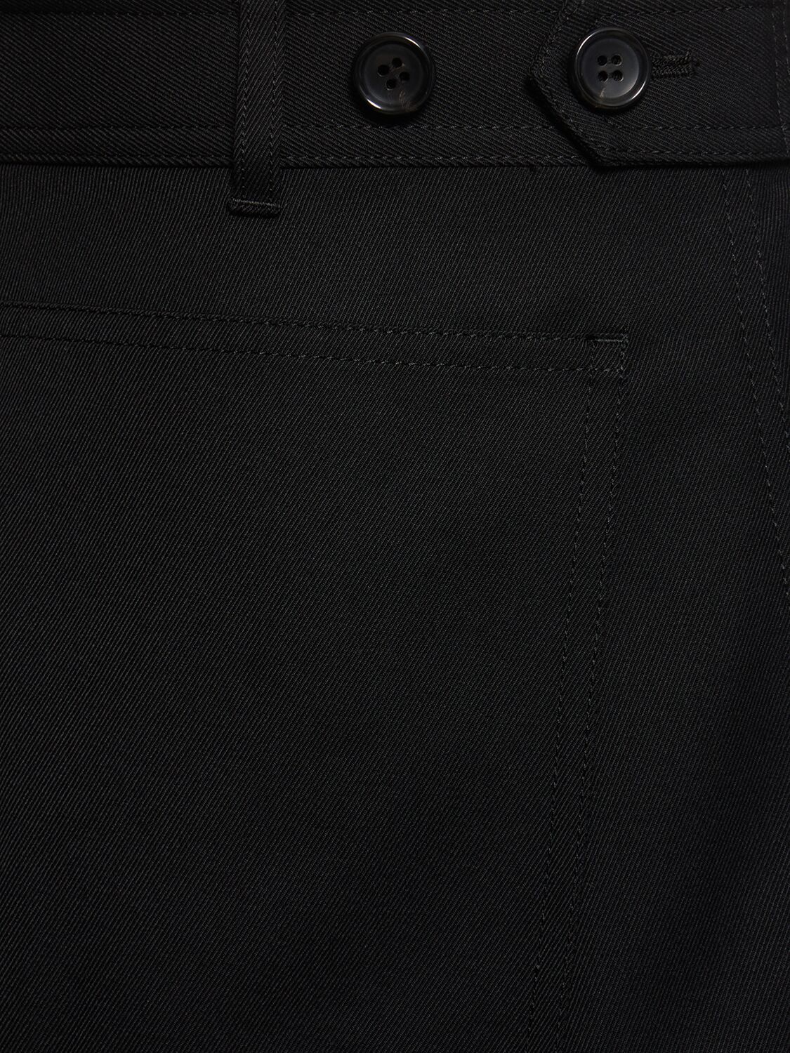Shop Comme Des Garçons Shirt Wool Blend Gabardine Plain Pants In 블랙