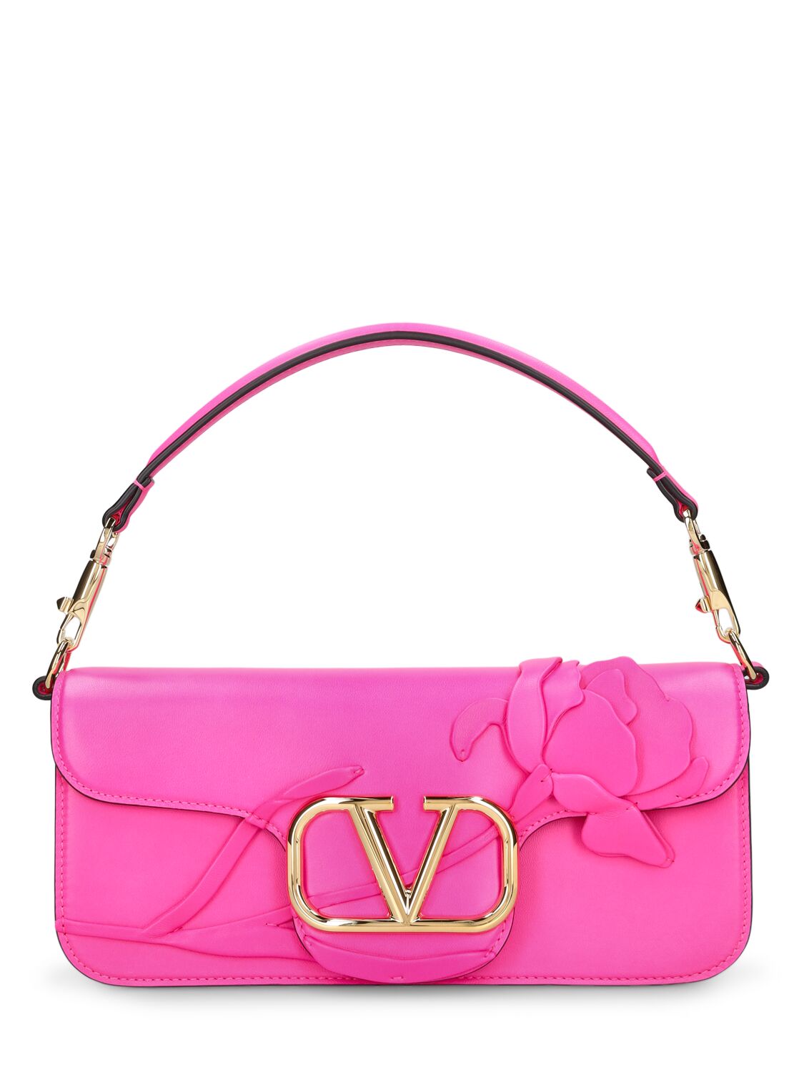 Valentino Garavani Rose Locò Leather Top Handle Bag In Pp Pink