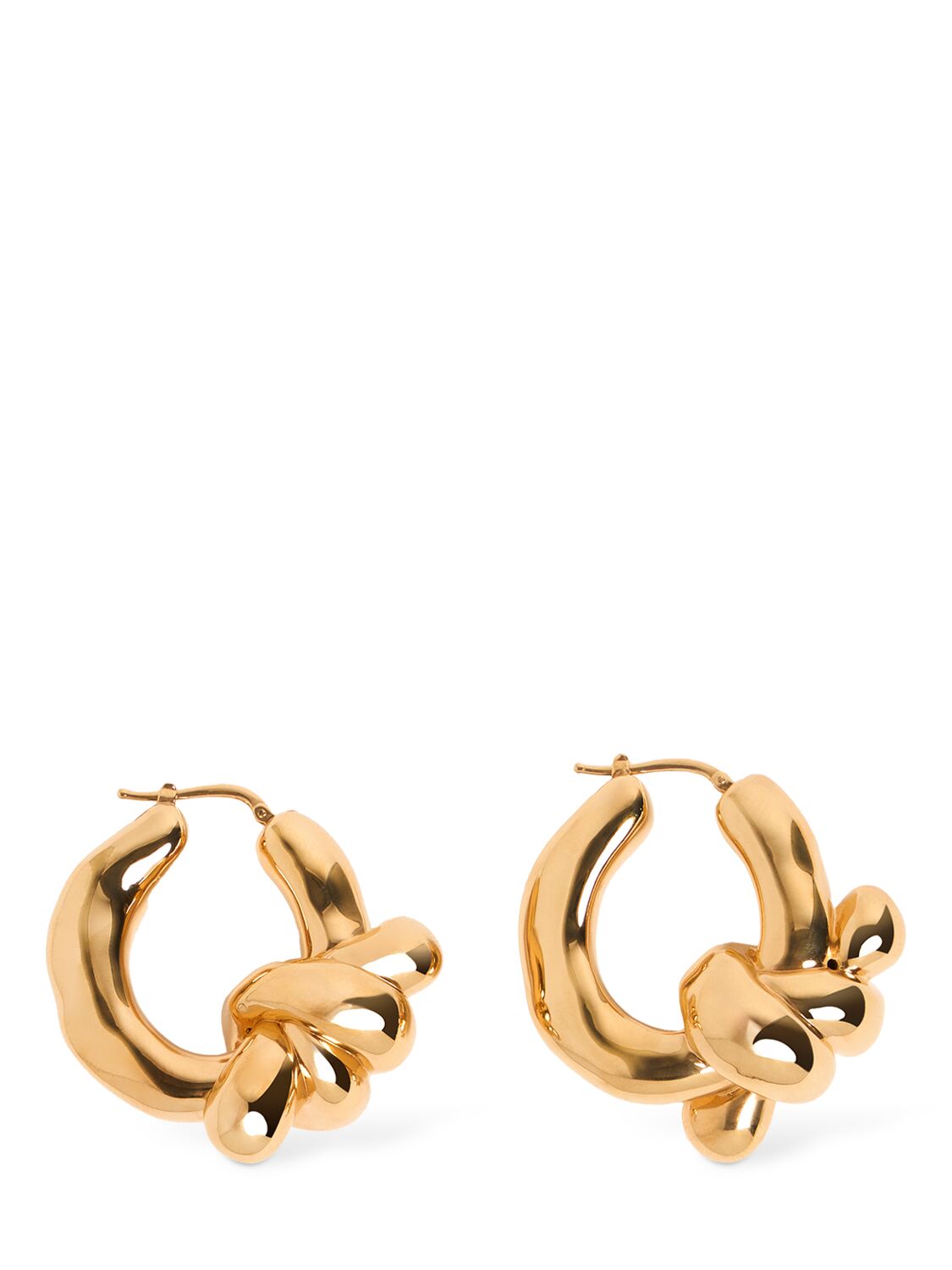 Jil Sander Cw5 2 Hoop Earrings In Gold