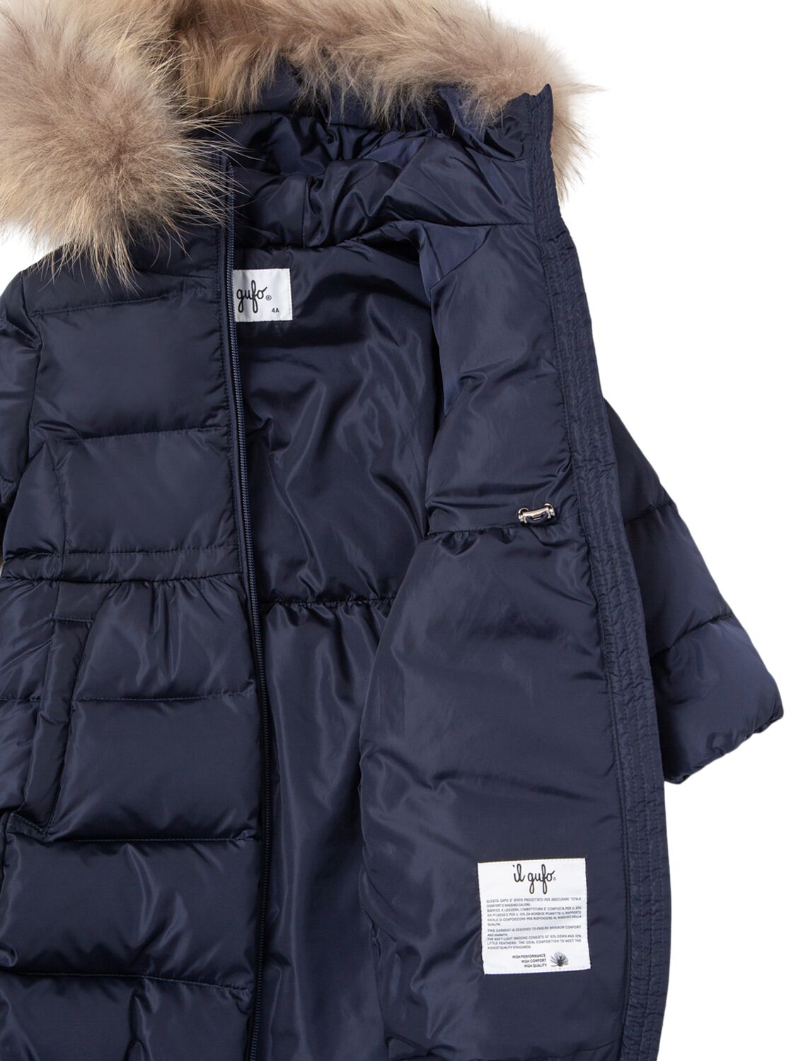 Shop Il Gufo Hooded Nylon Down Coat In Blue