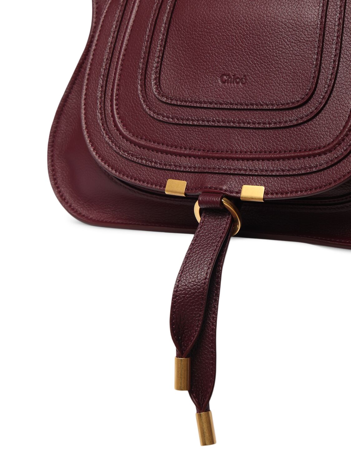 Shop Chloé Marcie Leather Top Handle Bag In Dimness Purple