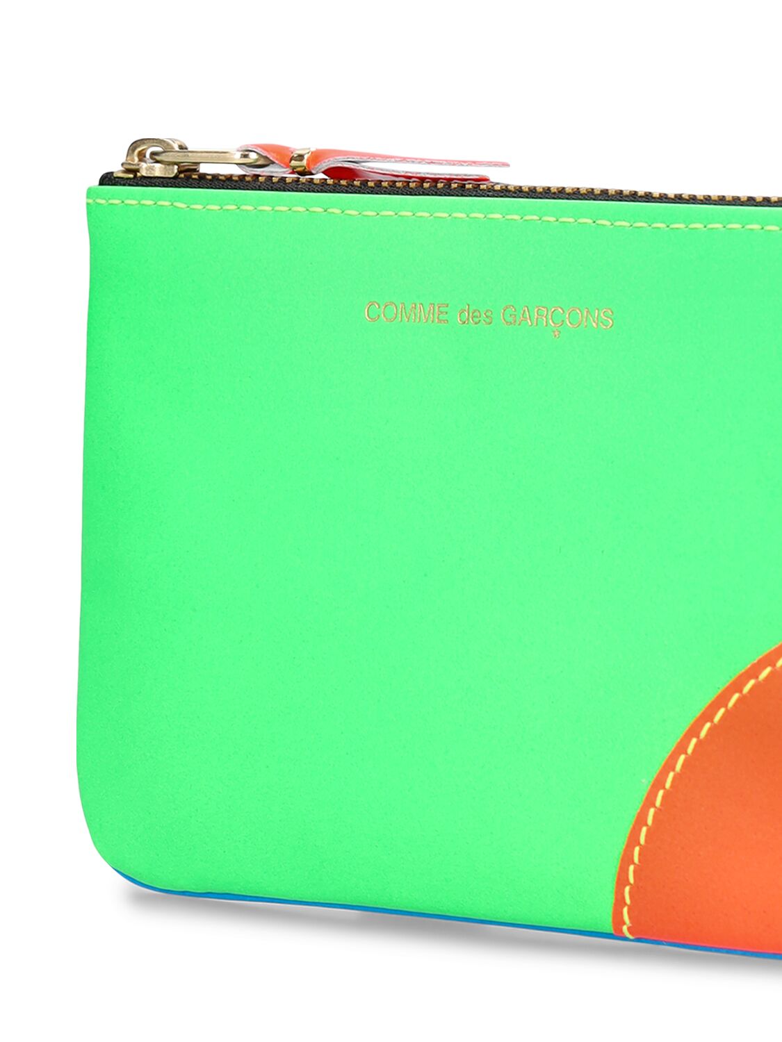 Shop Comme Des Garçons Super Neon Leather Wallet In Blue,green