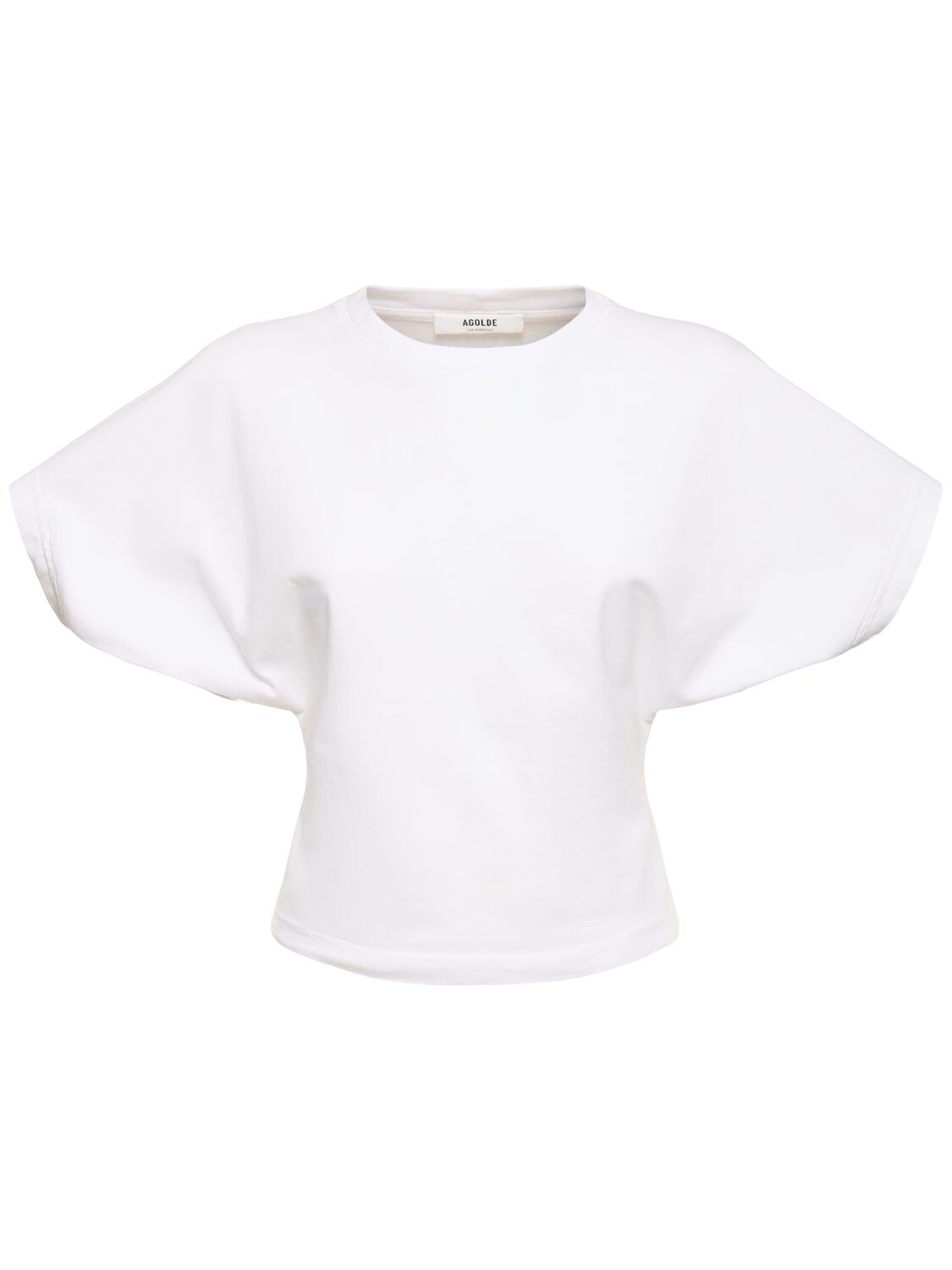 Agolde Britt Cotton Jersey T-shirt In 화이트