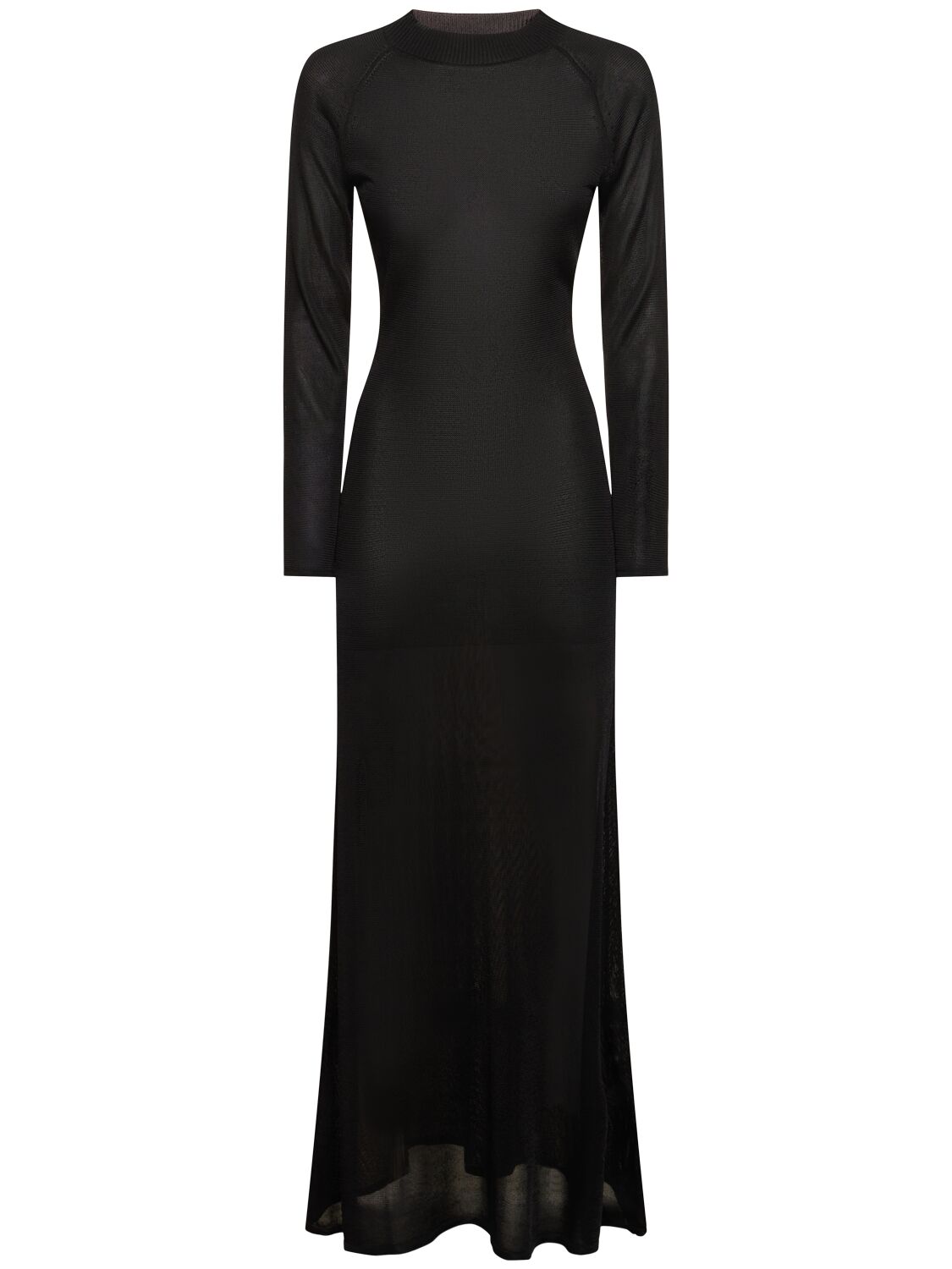 Shop Khaite Valera Viscose Long Dress In 블랙