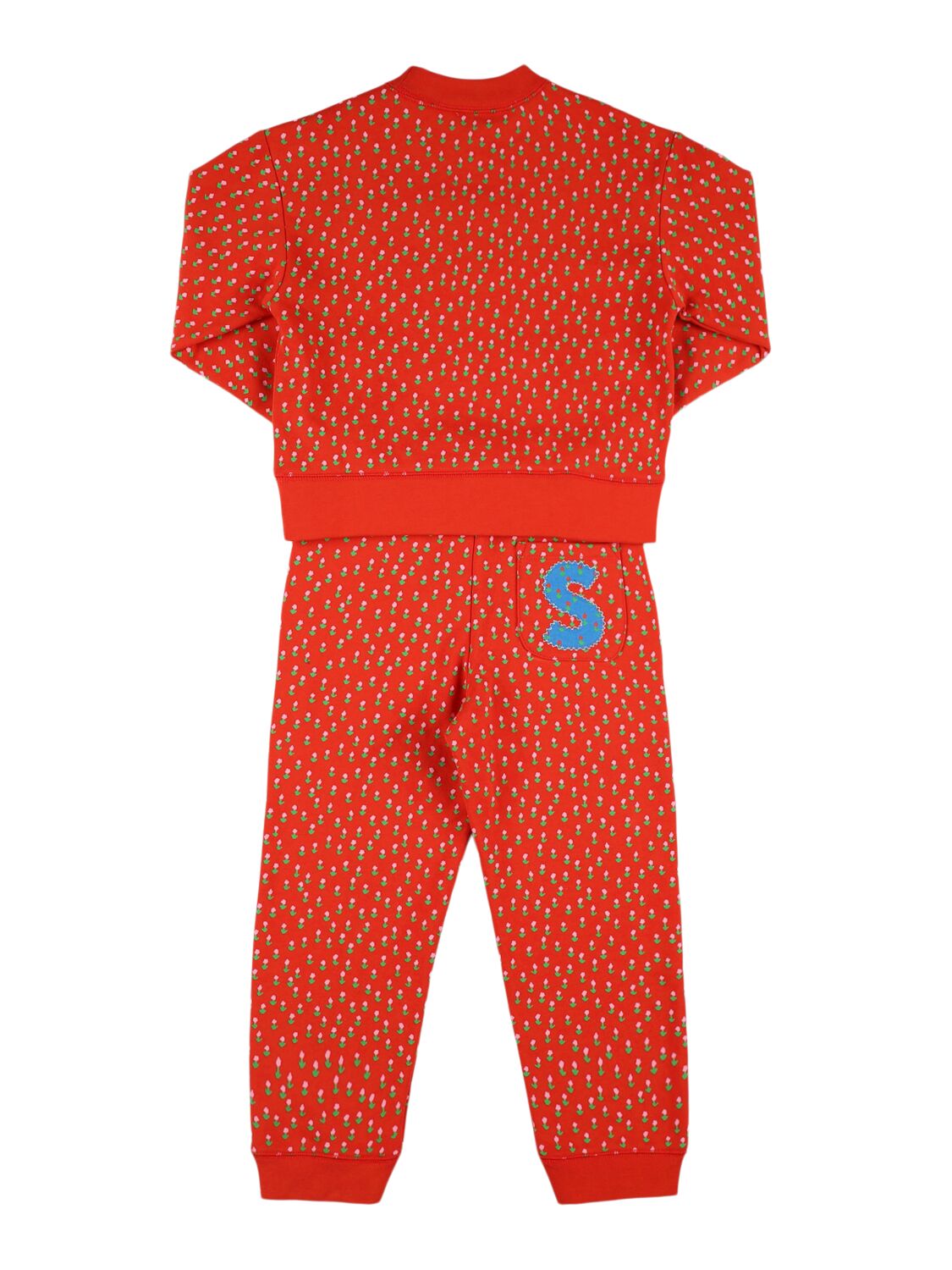 Stella Mccartney Logo Cotton Sweatshirt & Sweatpants In Red