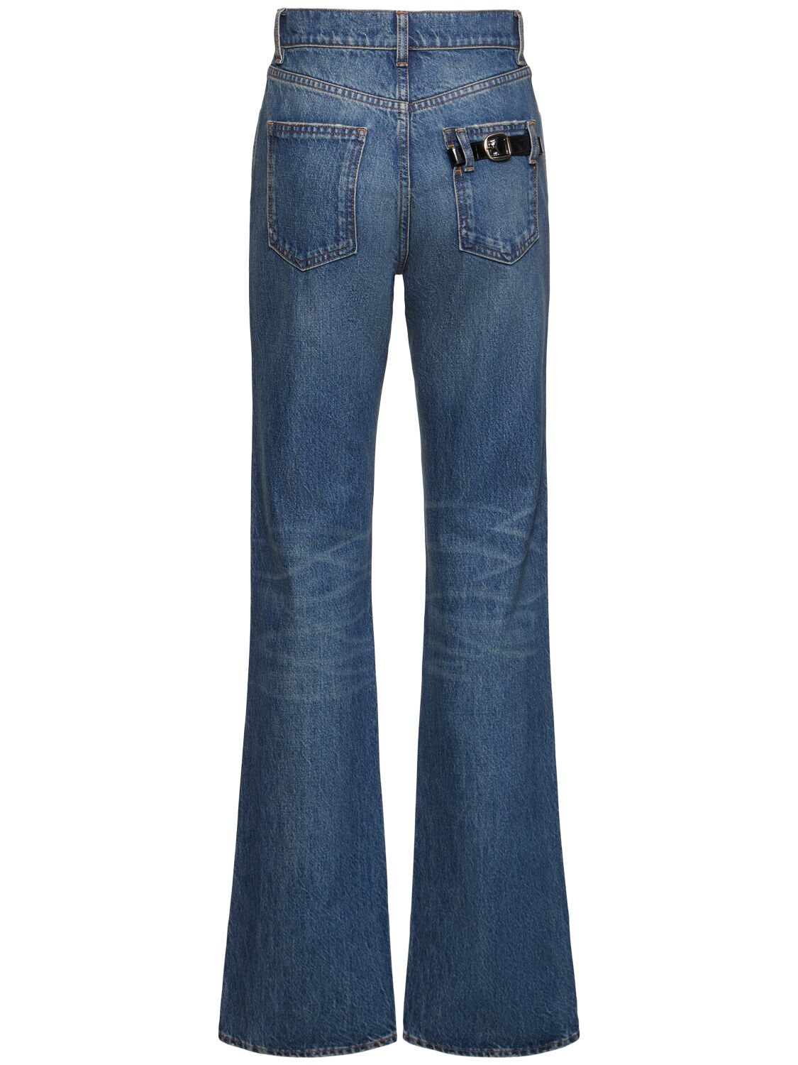 Shop Coperni Straight Leg High Rise Denim Jeans In Blue