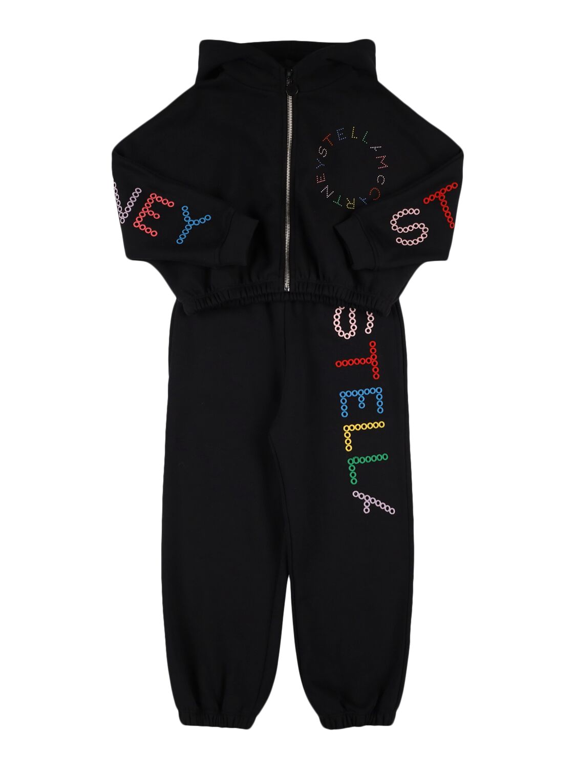Stella Mccartney Babies' Cotton Sweatshirt Hoodie & Sweatpants In Black