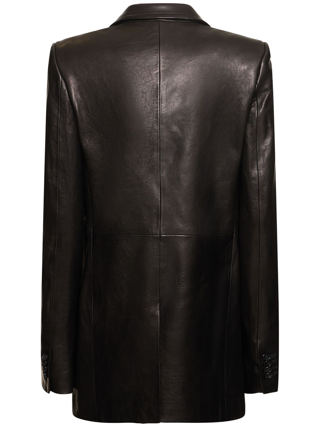Shop Khaite Jacobson Leather Blazer In Black