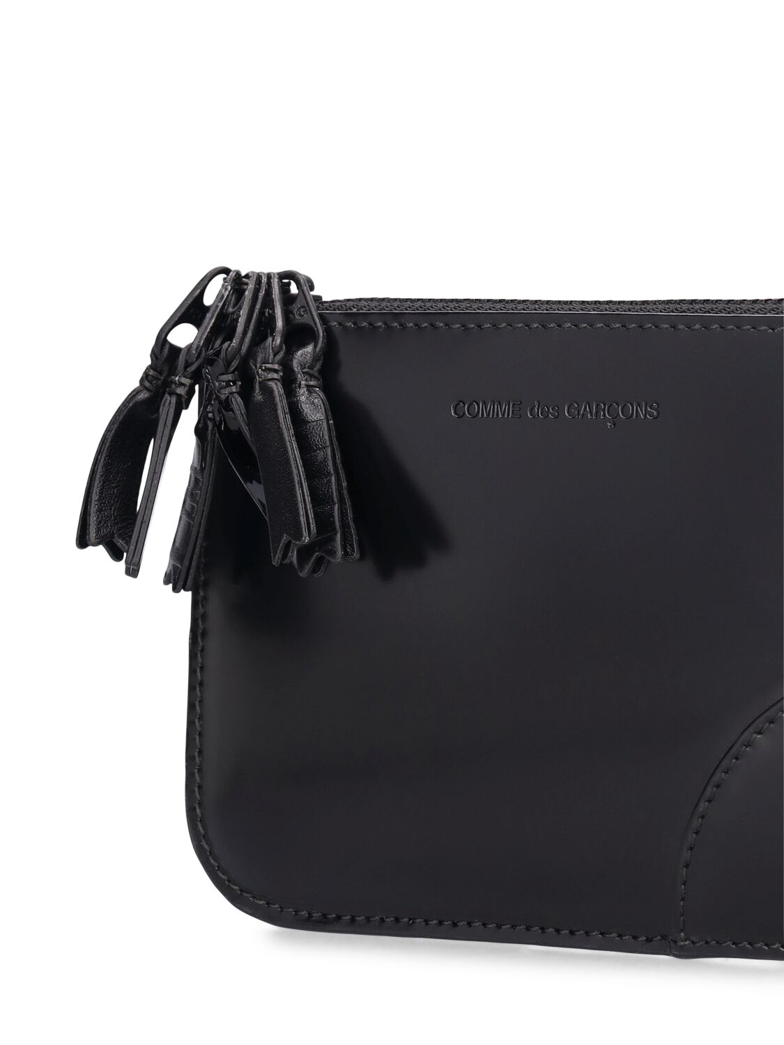 Shop Comme Des Garçons Zipper Medley Leather Wallet In Black