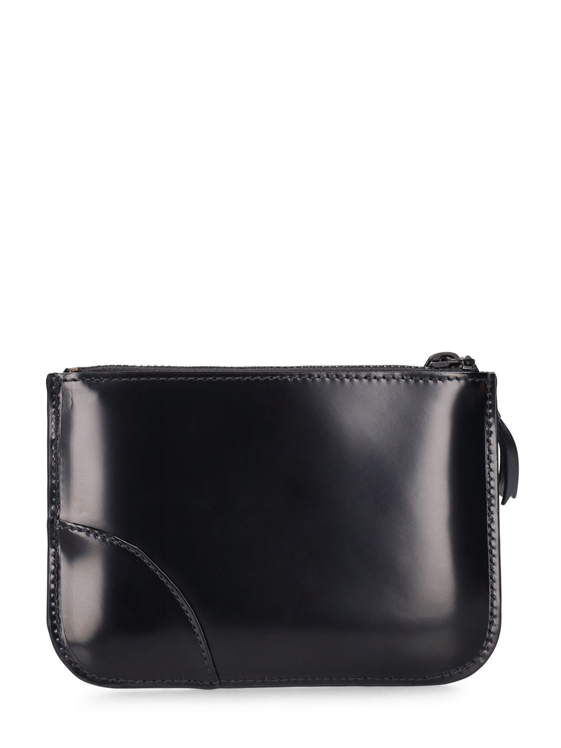 Shop Comme Des Garçons Zipper Medley Leather Wallet In Black