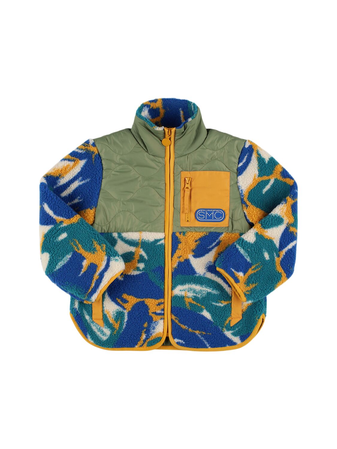 Stella Mccartney Teddy Fleece Jacket In Blue/multi