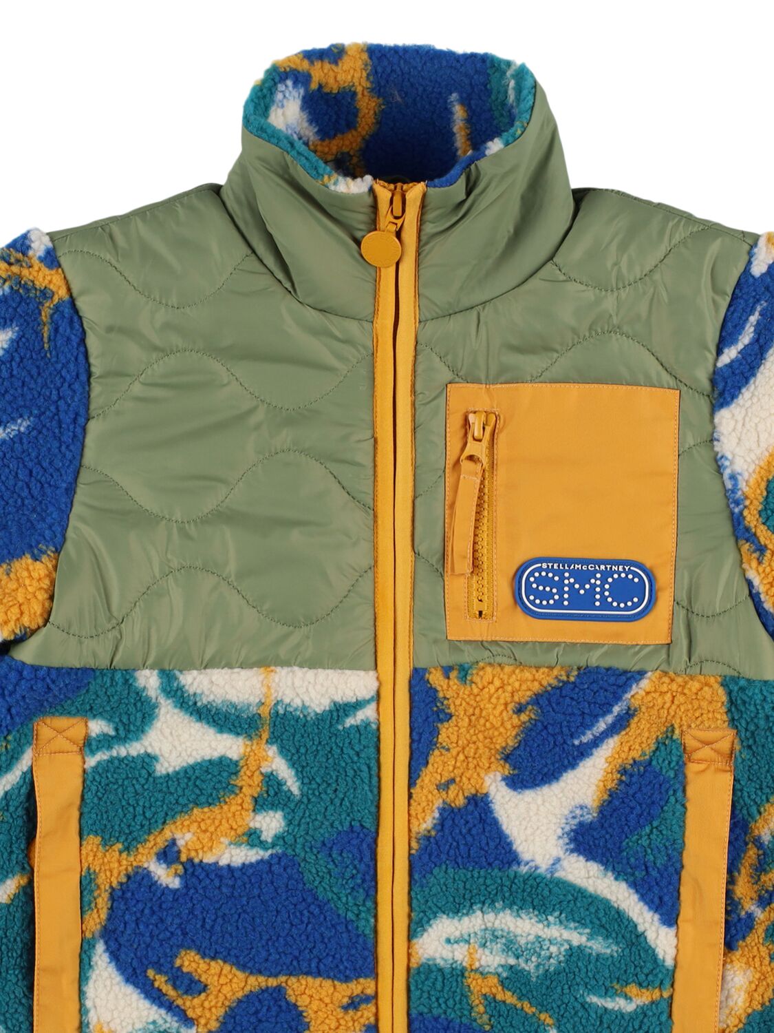 Stella Mccartney Teddy Fleece Jacket In Blue/multi