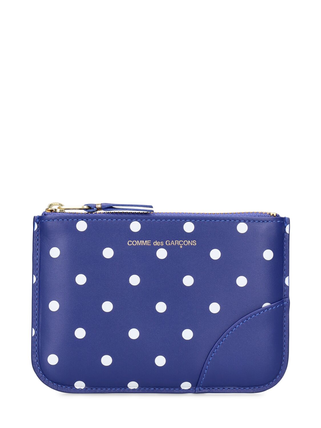 Image of Dot Printed Leather Zip Wallet