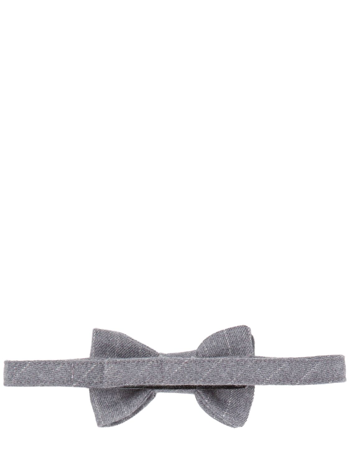 Shop Il Gufo Viscose Blend Pinstripe Bow Tie In Grey