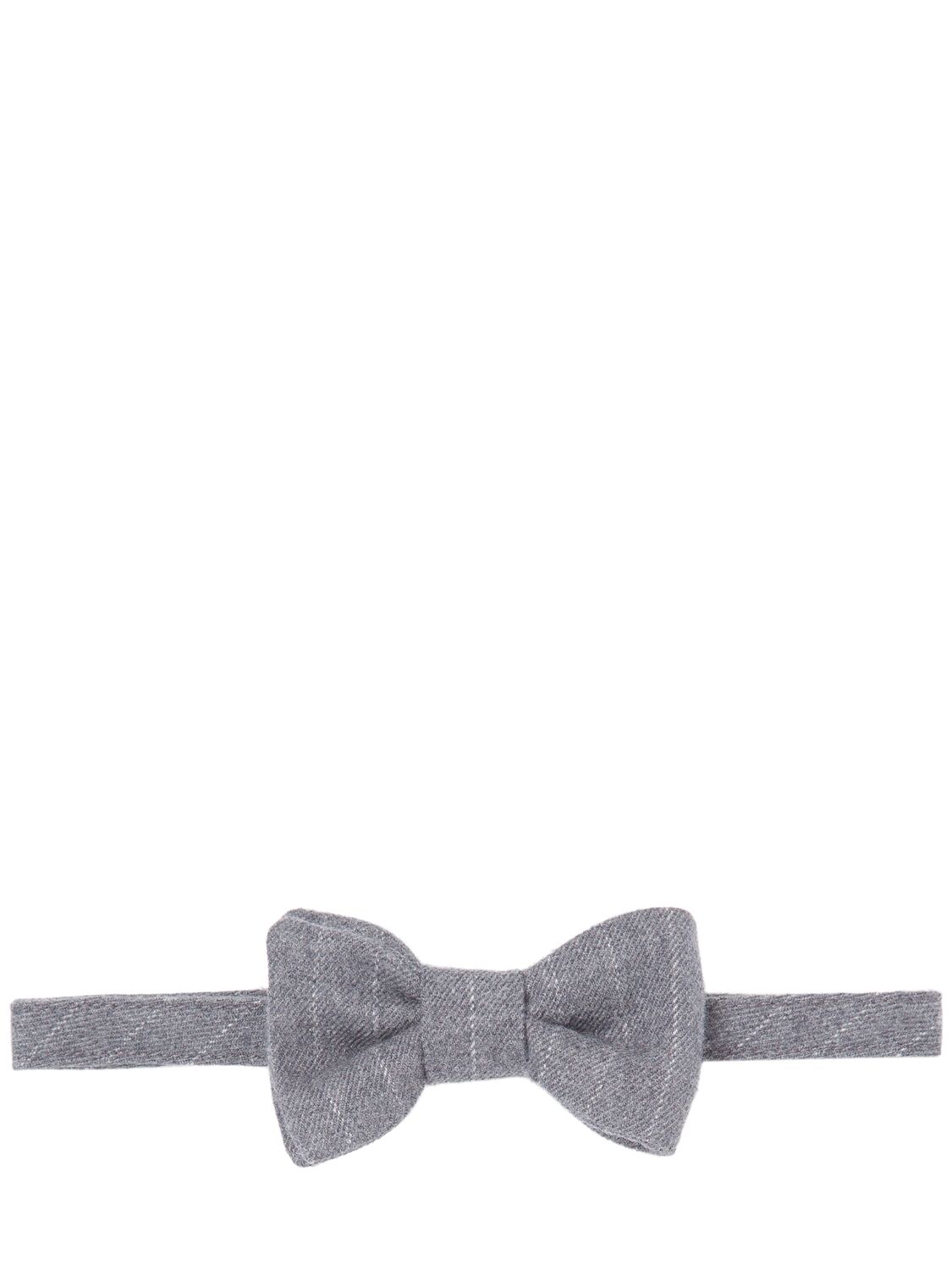 Il Gufo Viscose Blend Pinstripe Bow Tie In Grey