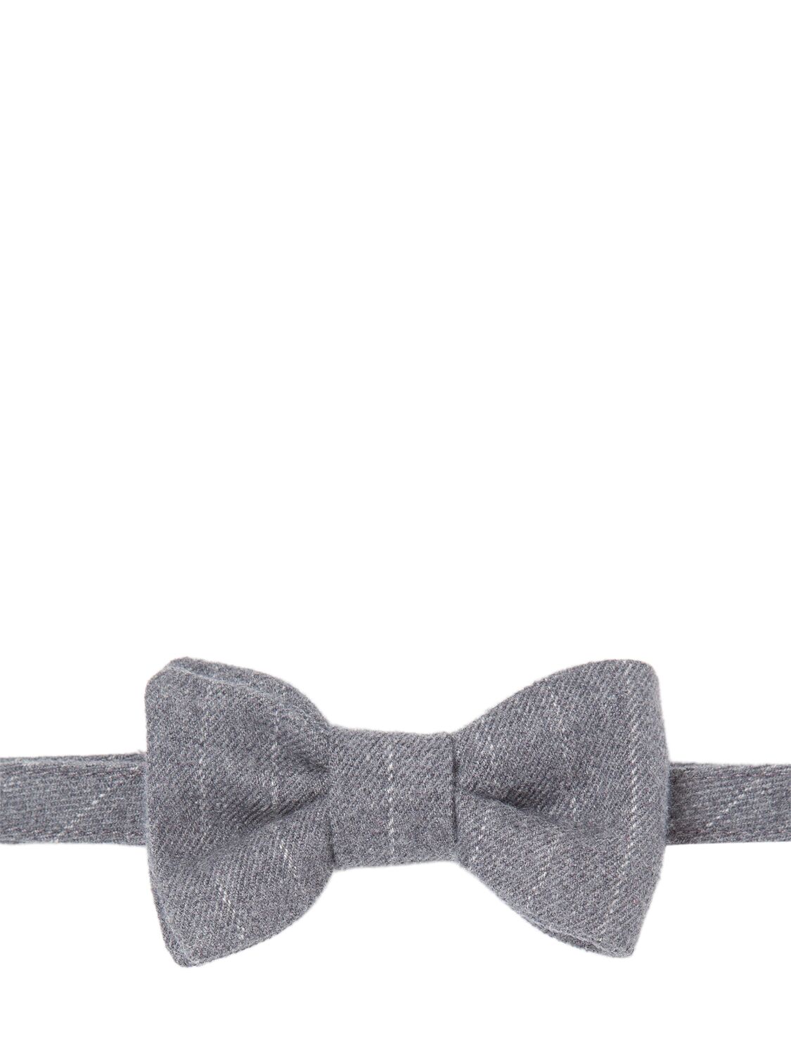 Shop Il Gufo Viscose Blend Pinstripe Bow Tie In Grey