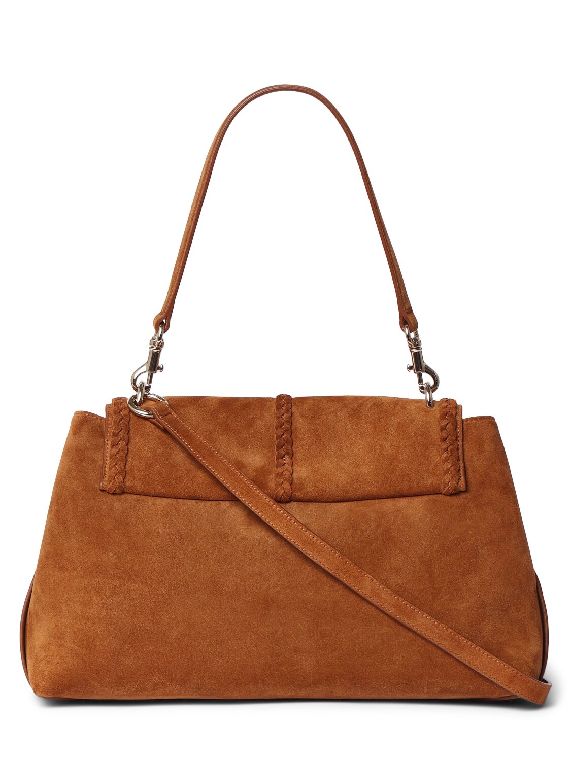 Shop Chloé Penelope Suede Shoulder Bag In Autumnal Brown