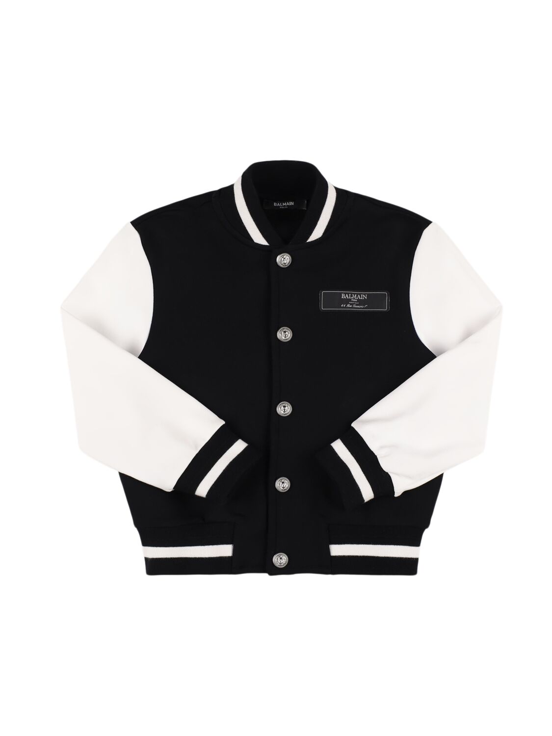 Balmain Cotton Bomber Jacket In Black/white