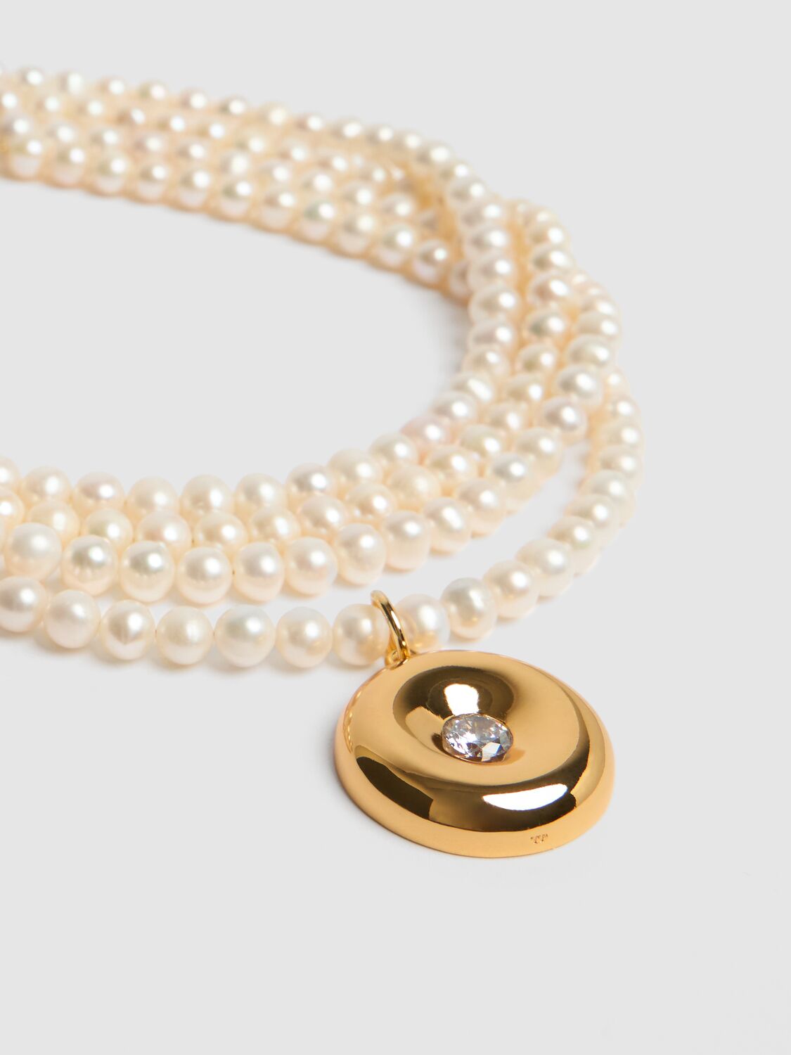 Shop Timeless Pearly Pearl & Crystal Necklace In White/gold