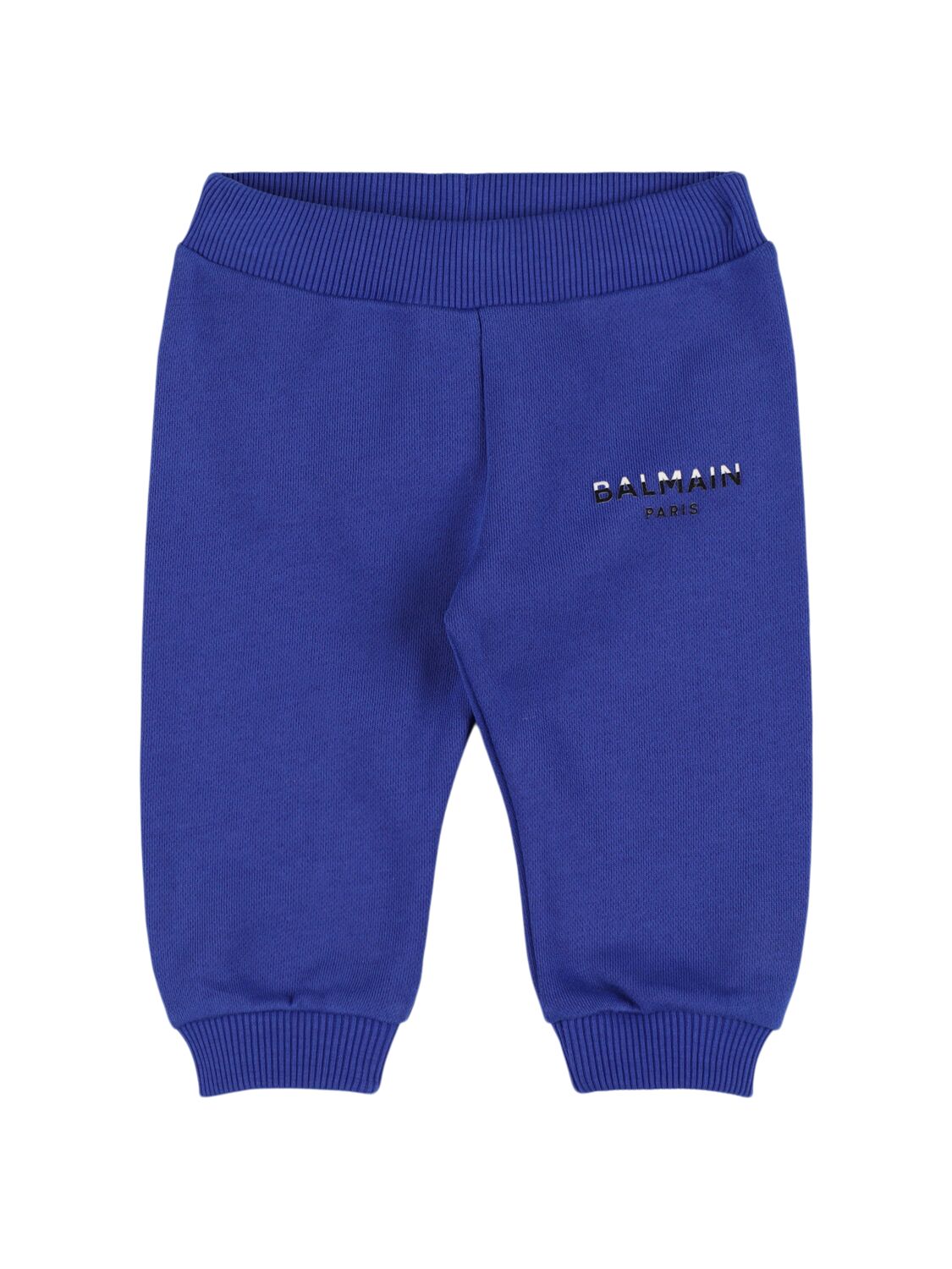 Balmain Cotton Sweatpants W/ Logo In Blue
