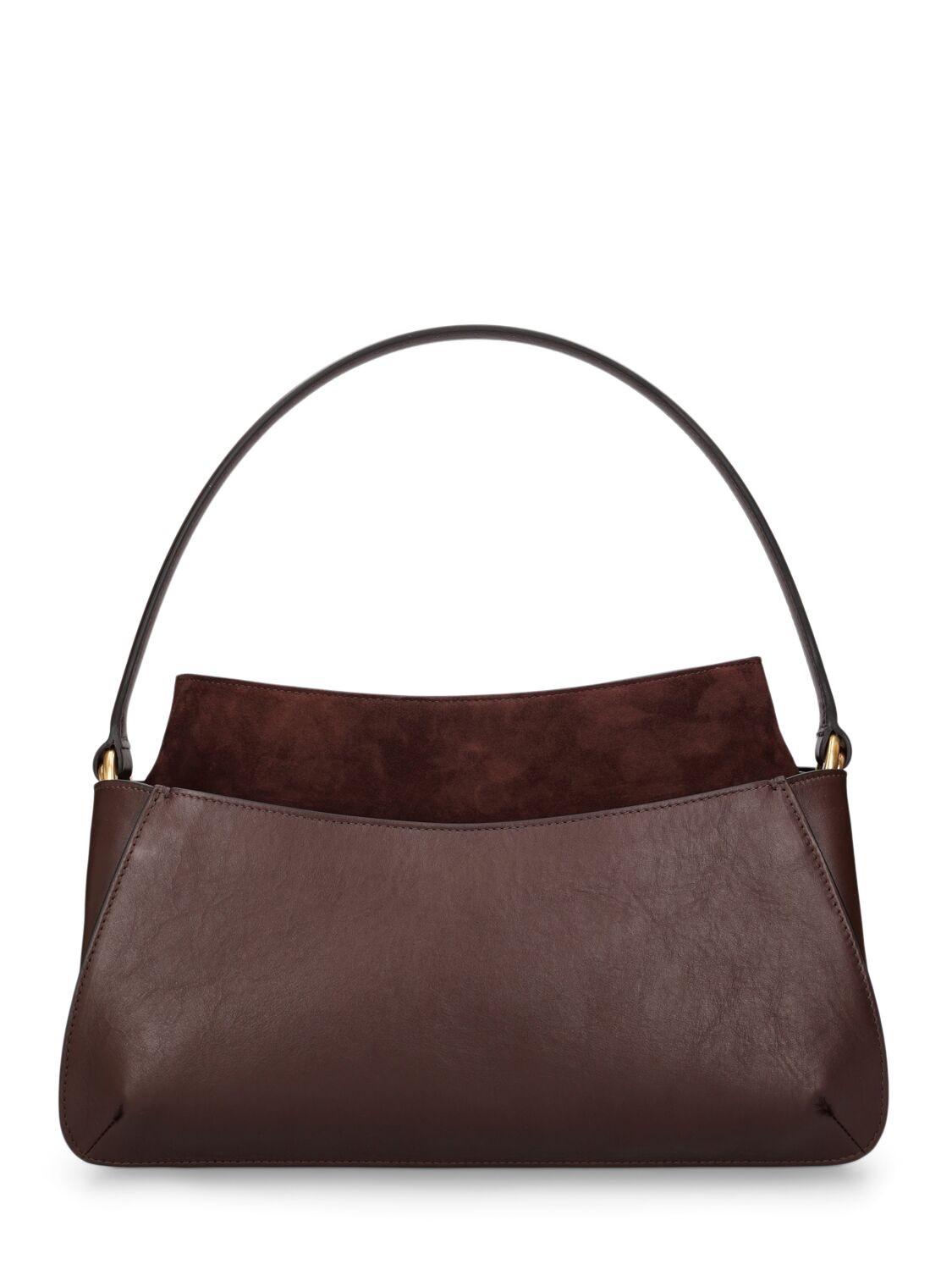 Shop Neous Erid Leather & Suede Shoulder Bag In Dark Chocolate