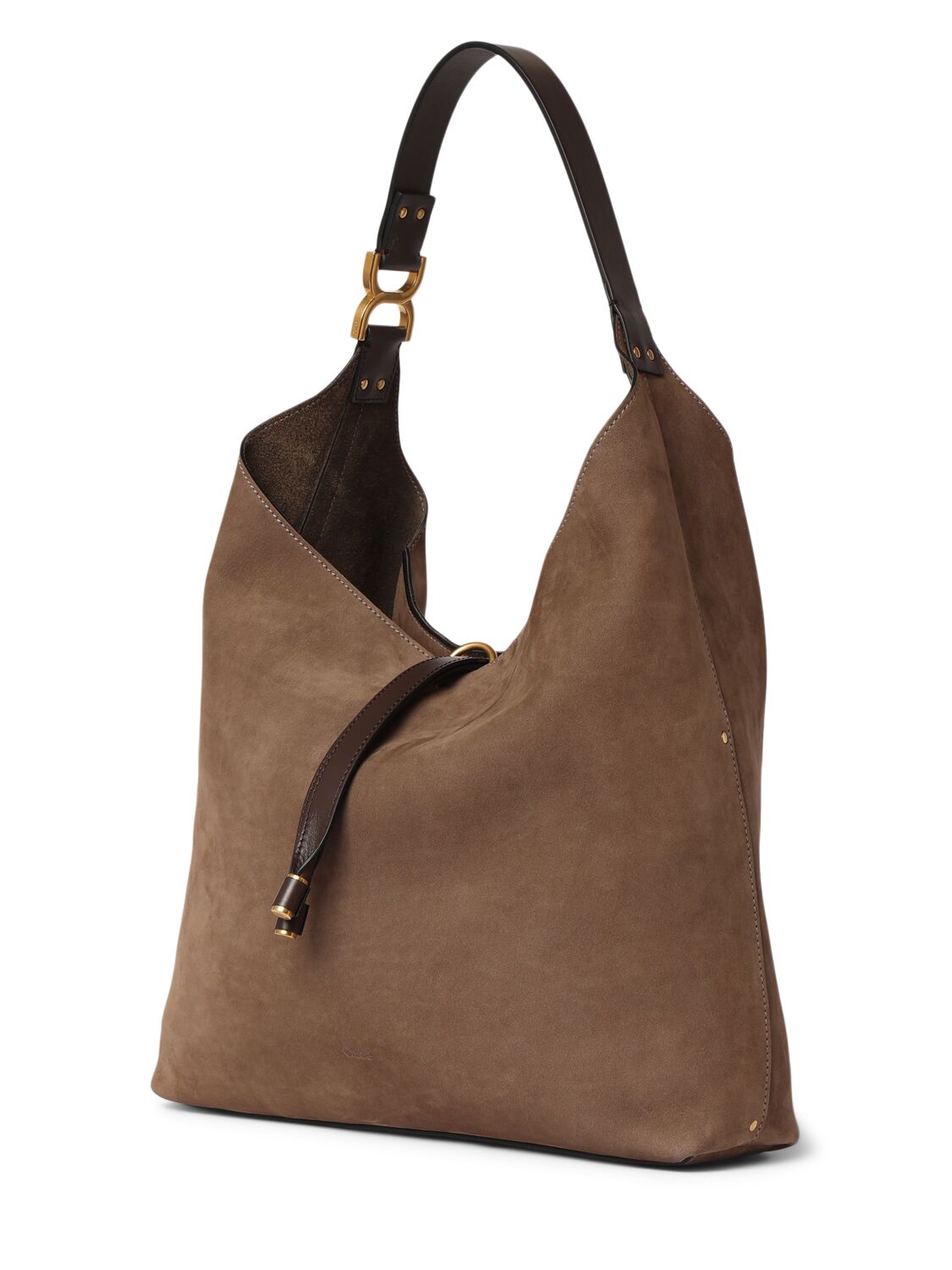 Shop Chloé Marcie Nubuck Leather Tote Bag In Flannel Grey