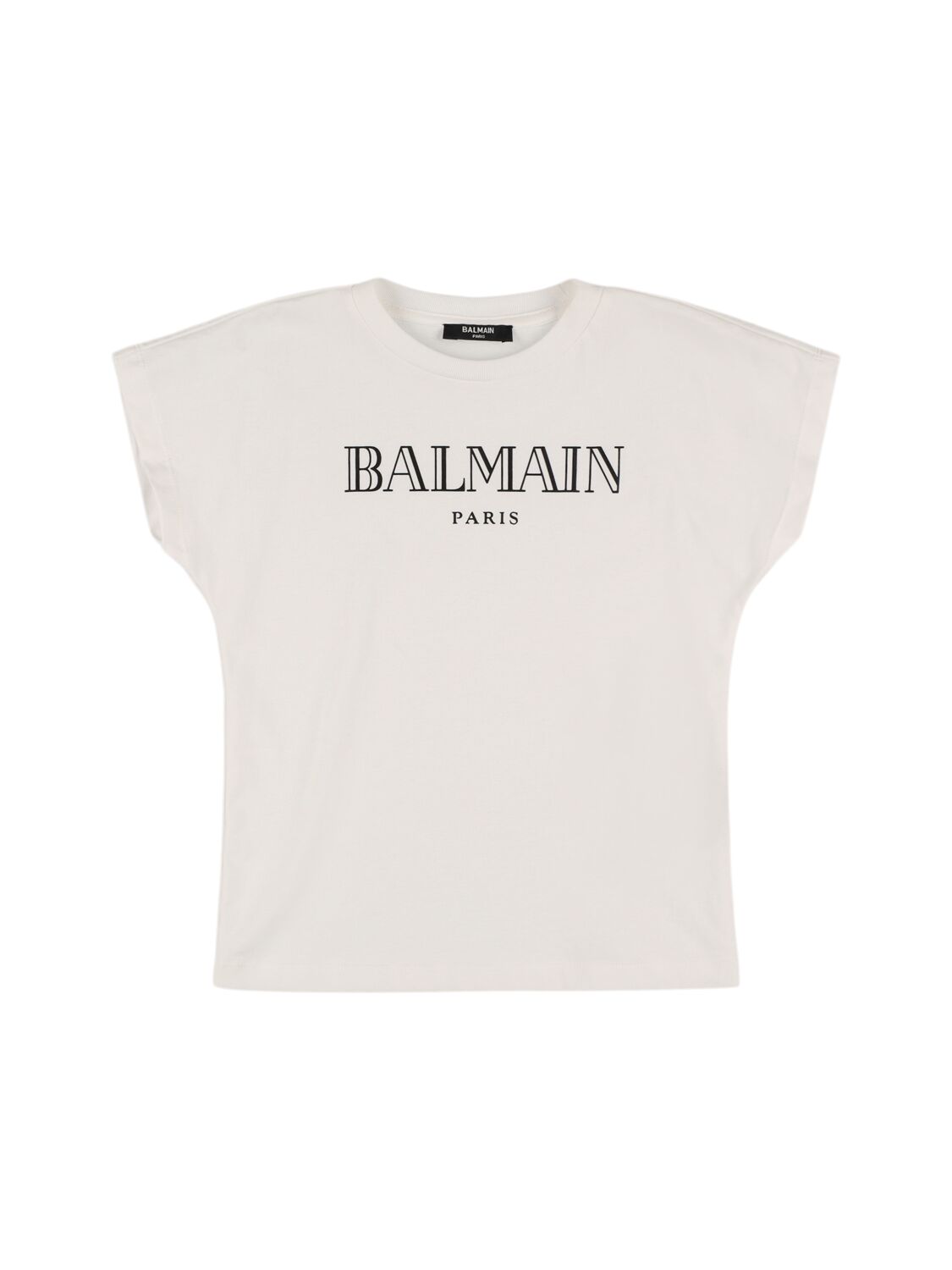 Balmain Logo Printed Cotton Jersey T-shirt In White