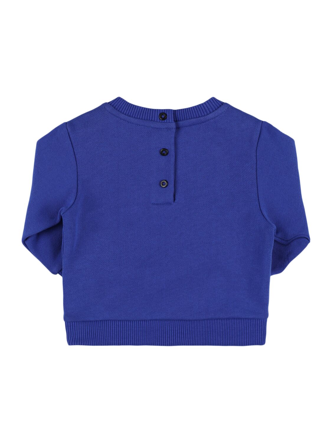 Shop Balmain Cotton Sweatshirt In Blue