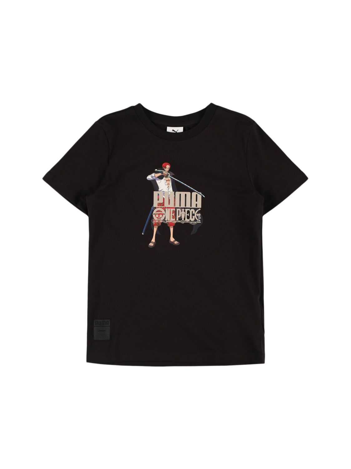Puma Kids' One Piece Printed Cotton Jersey T-shirt In Black