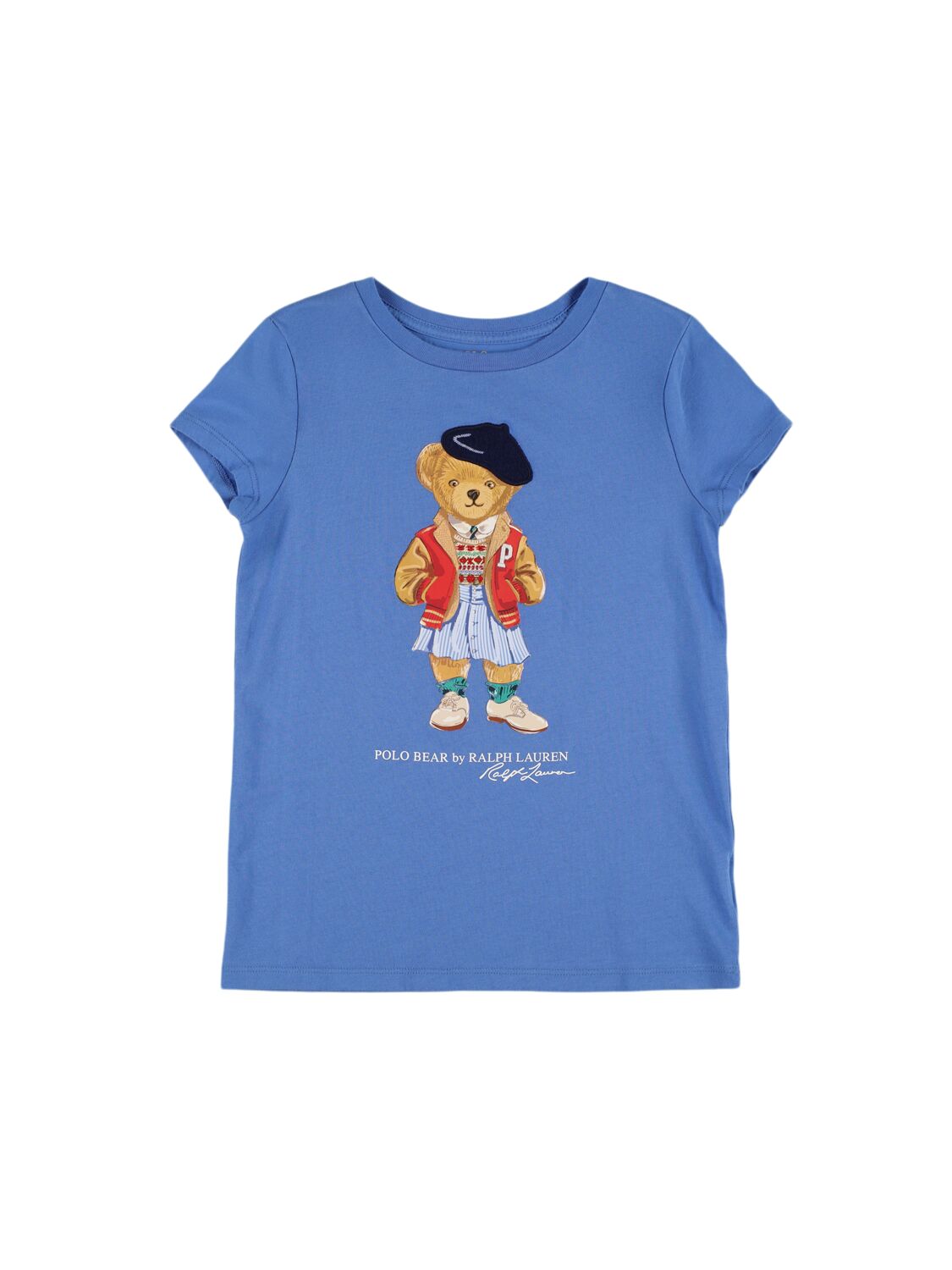 Ralph Lauren Babies' 印花棉质平纹针织t恤 In Blue